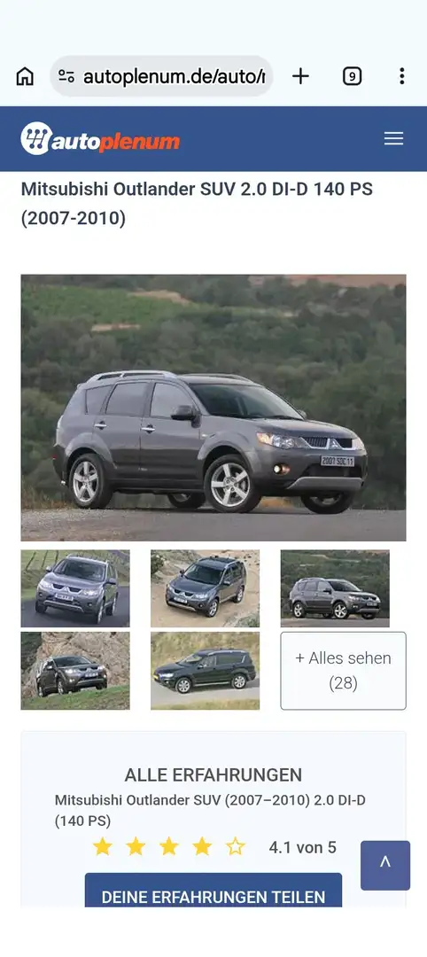 Mitsubishi Outlander Outlander 2,0 DI-D Instyle Grau - 2