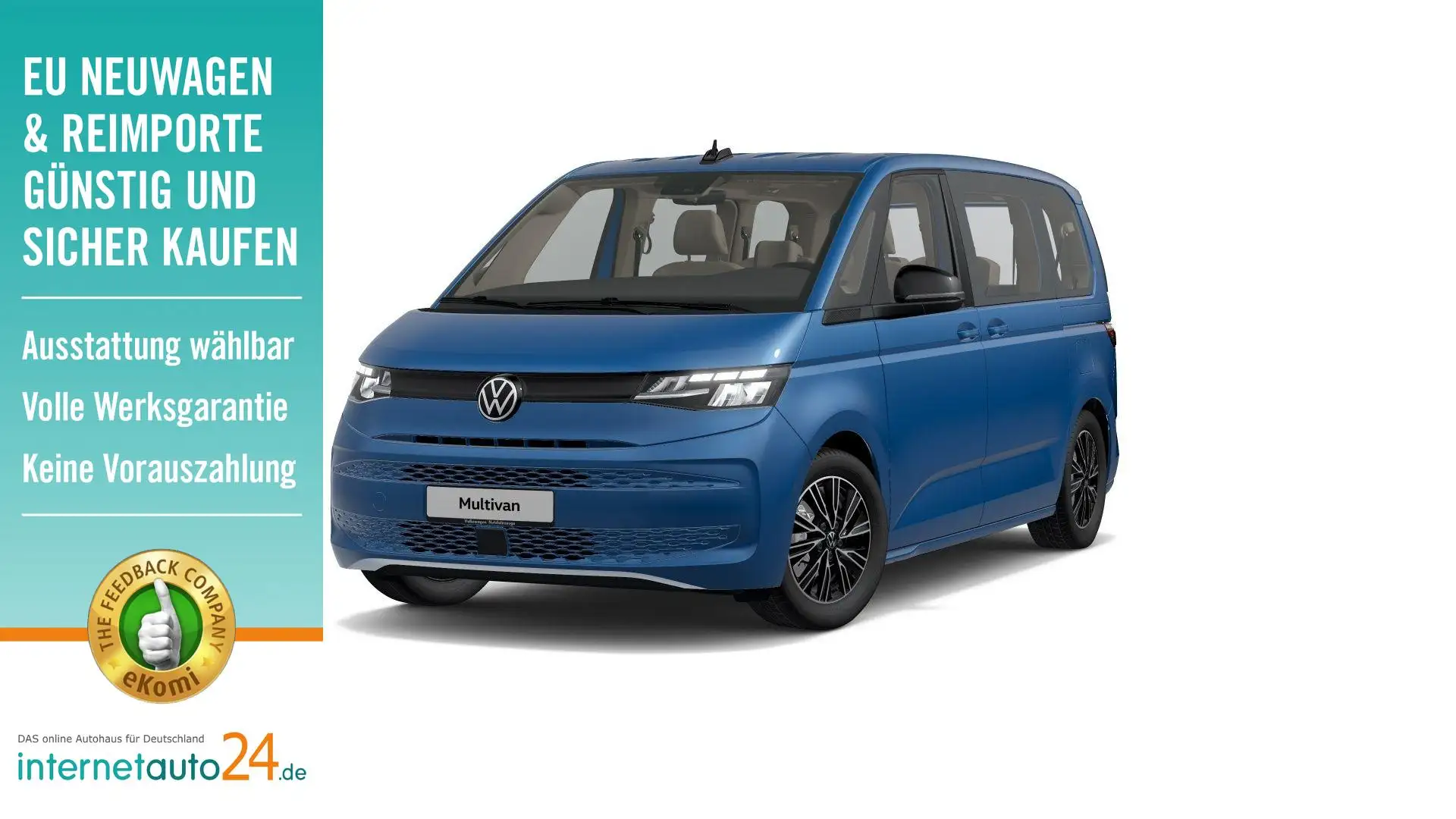 Volkswagen T7 Multivan kurzer Überhang 7-Sitzer-Paket mit Vis-a-Vis, D... Bleu - 1