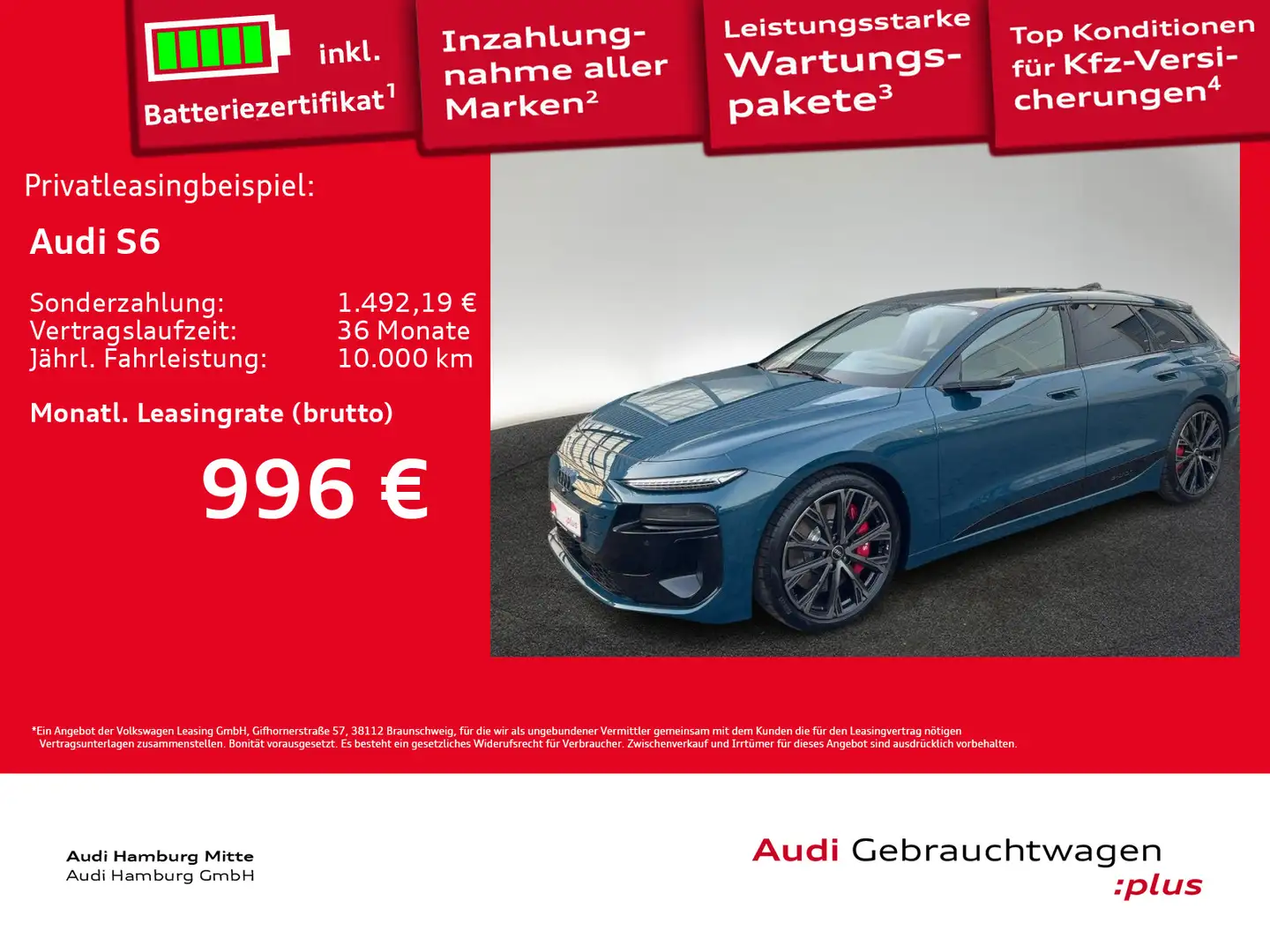 Audi S6 e-tron Avant quattro Pano AHK Matrix Blau - 1