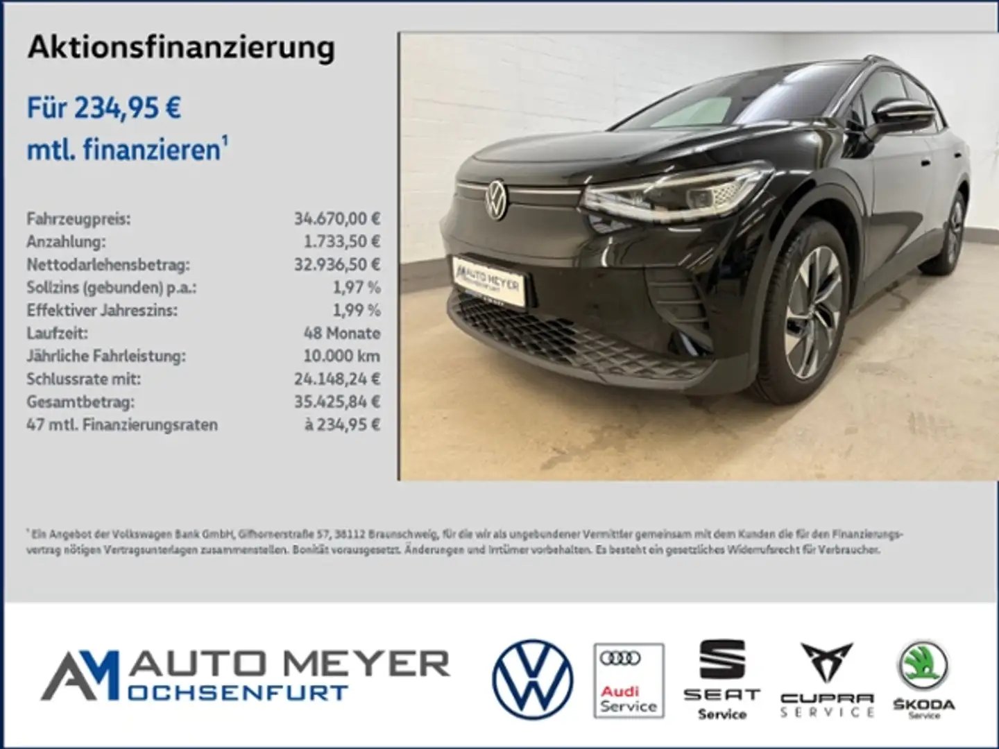 Volkswagen ID.4 Pure Navi Kamera Wärmepumpe IQ. Light Keyless Czarny - 1