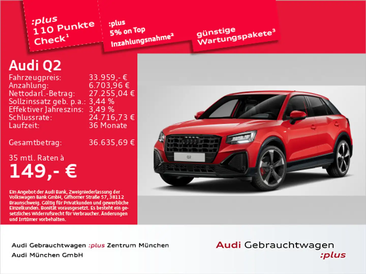 Audi Q2 35 TFSI S tronic S line AHK/19"Zoll/SONOS/Nav Rot - 1