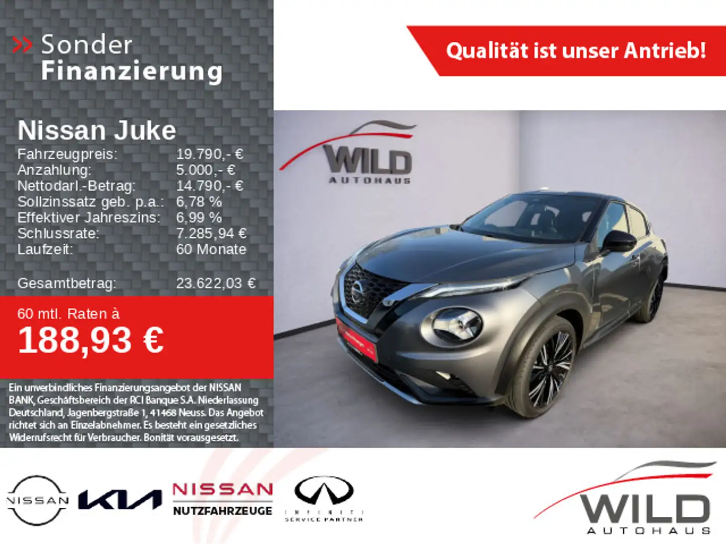 Nissan Juke 1.0 DIG-T N-Design Navi BOSE LED SHZ 360° Grau - 1