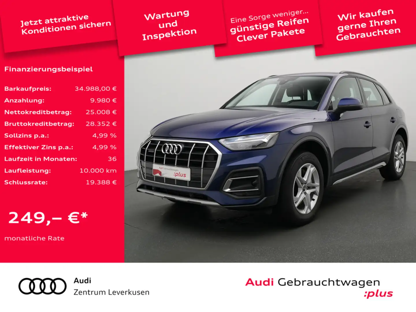 Audi Q5 50 e quattro advanced SHZ LED PDC Blau - 1