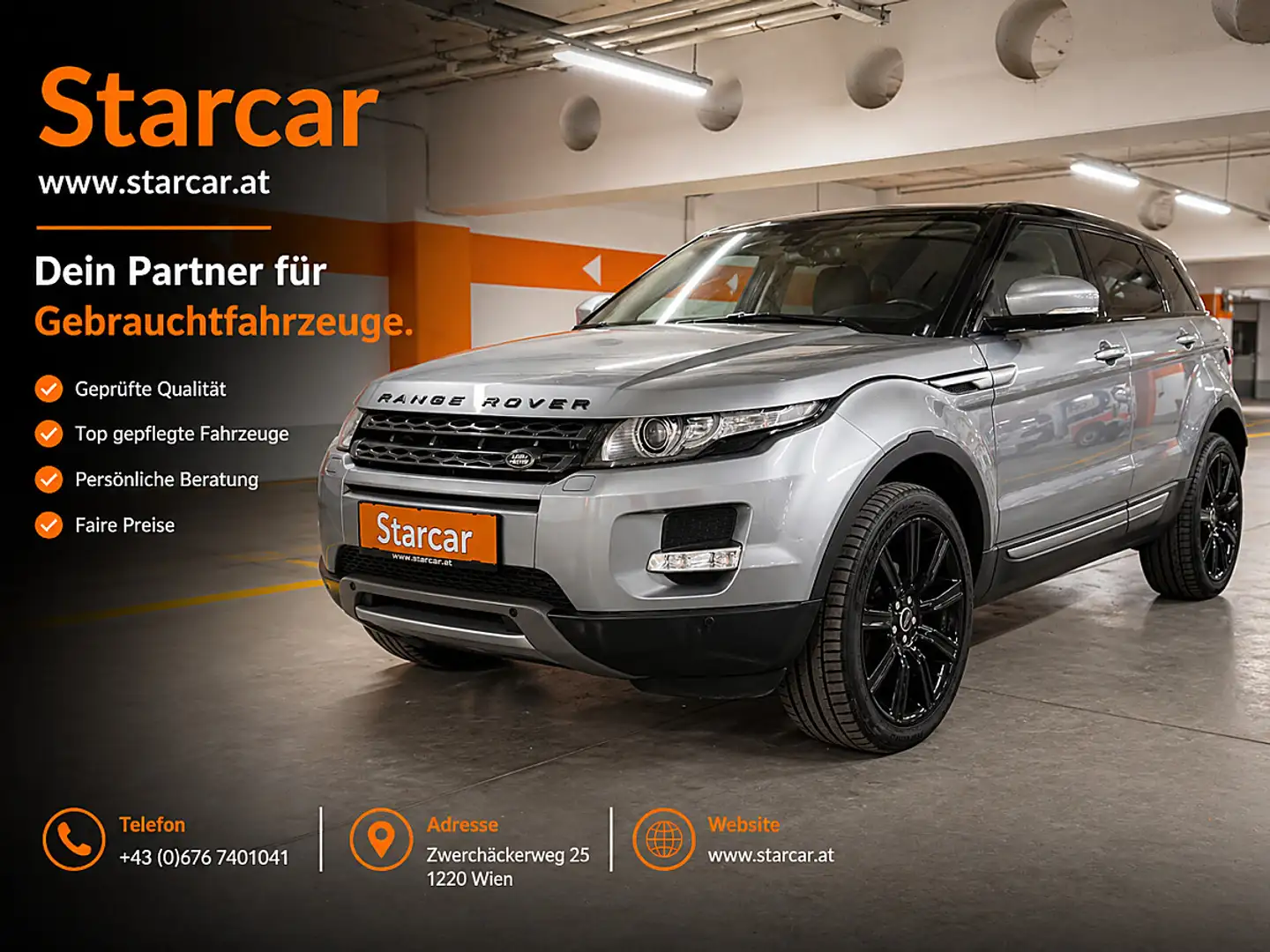 Land Rover Range Rover Evoque Pure 2,2 SD4 *BI-XENON*NAVI*PDC* Grau - 1