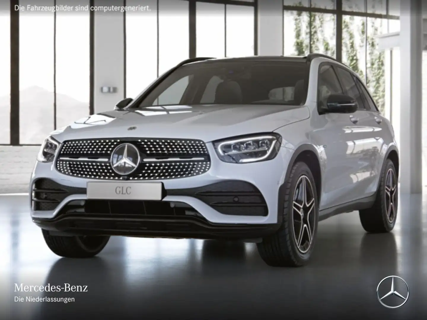 Mercedes-Benz GLC 300 de 4M AMG+NIGHT+PANO+360+AHK+LED+SPUR+TOTW Weiß - 2