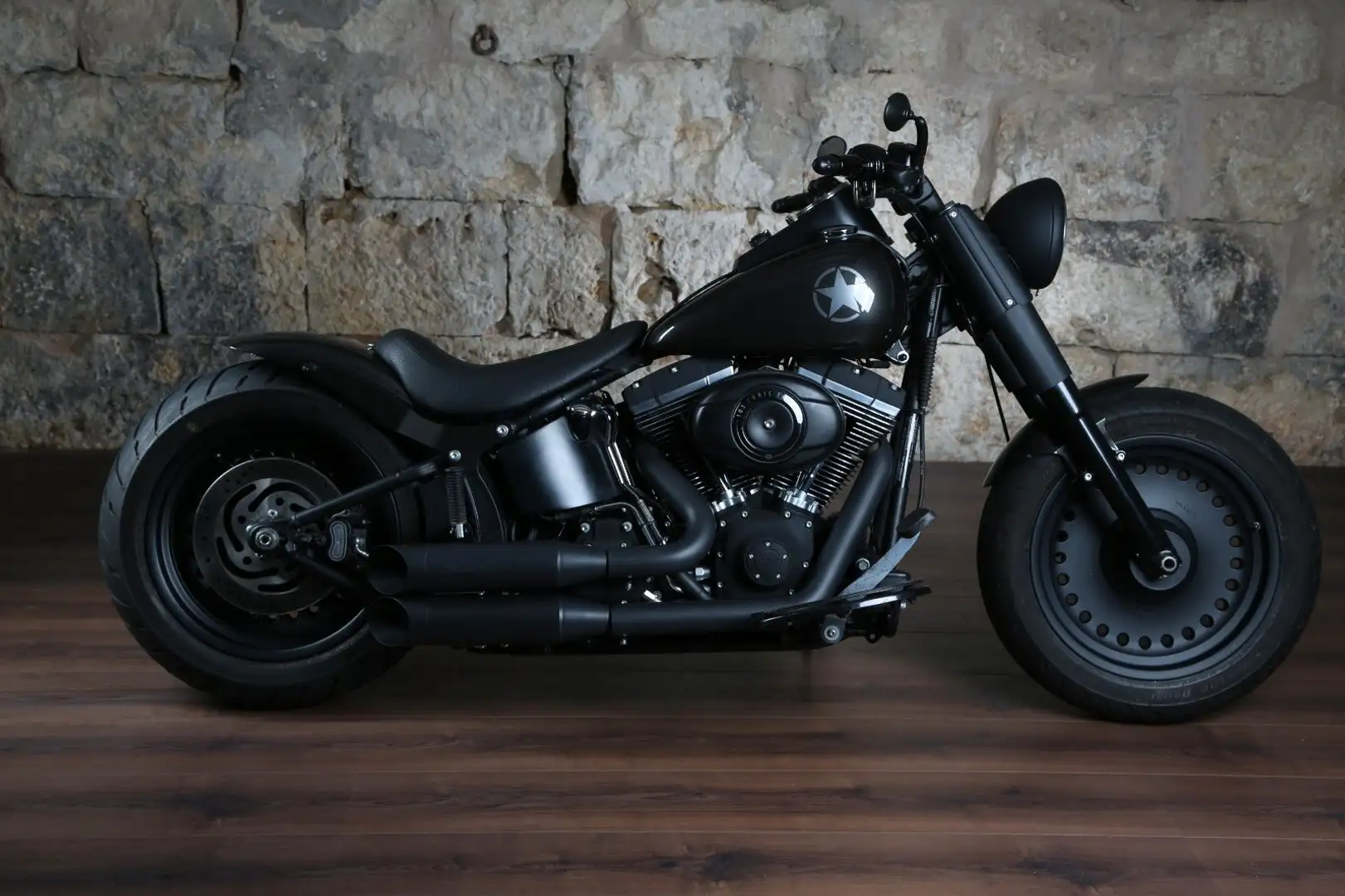 Harley-Davidson Fat Boy Schwarz&laut Umbau Kess o. Jekil Czarny - 1