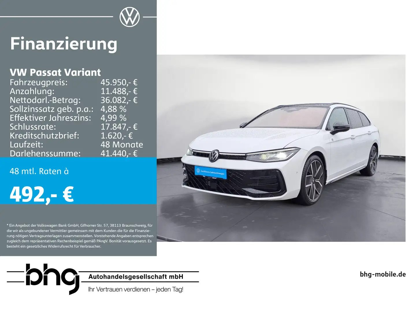 Volkswagen Passat Variant 2.0 TDI DSG 4Motion R-Line signat Weiß - 1