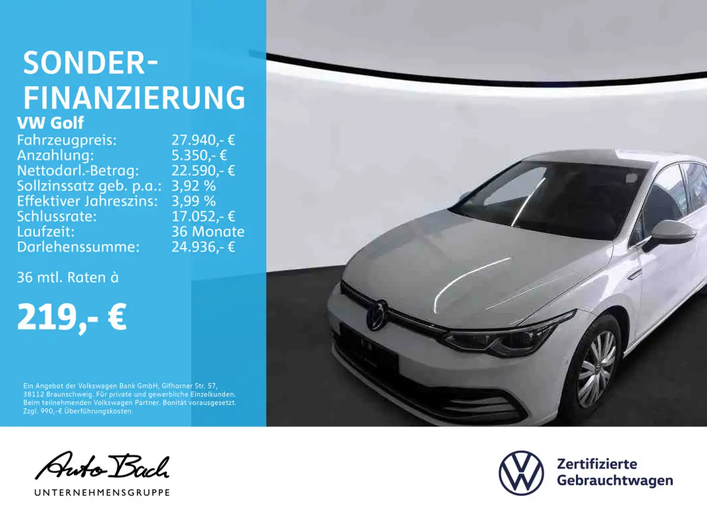 Volkswagen Golf VIII 2.0 TDI DSG Style, Navi, LED, Rückfahr Blanc - 1