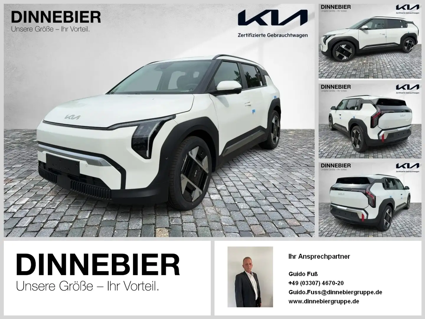 Kia EV3 Earth 58.3 kWh LED+360°Kamera+Navi+SHZ Weiß - 1