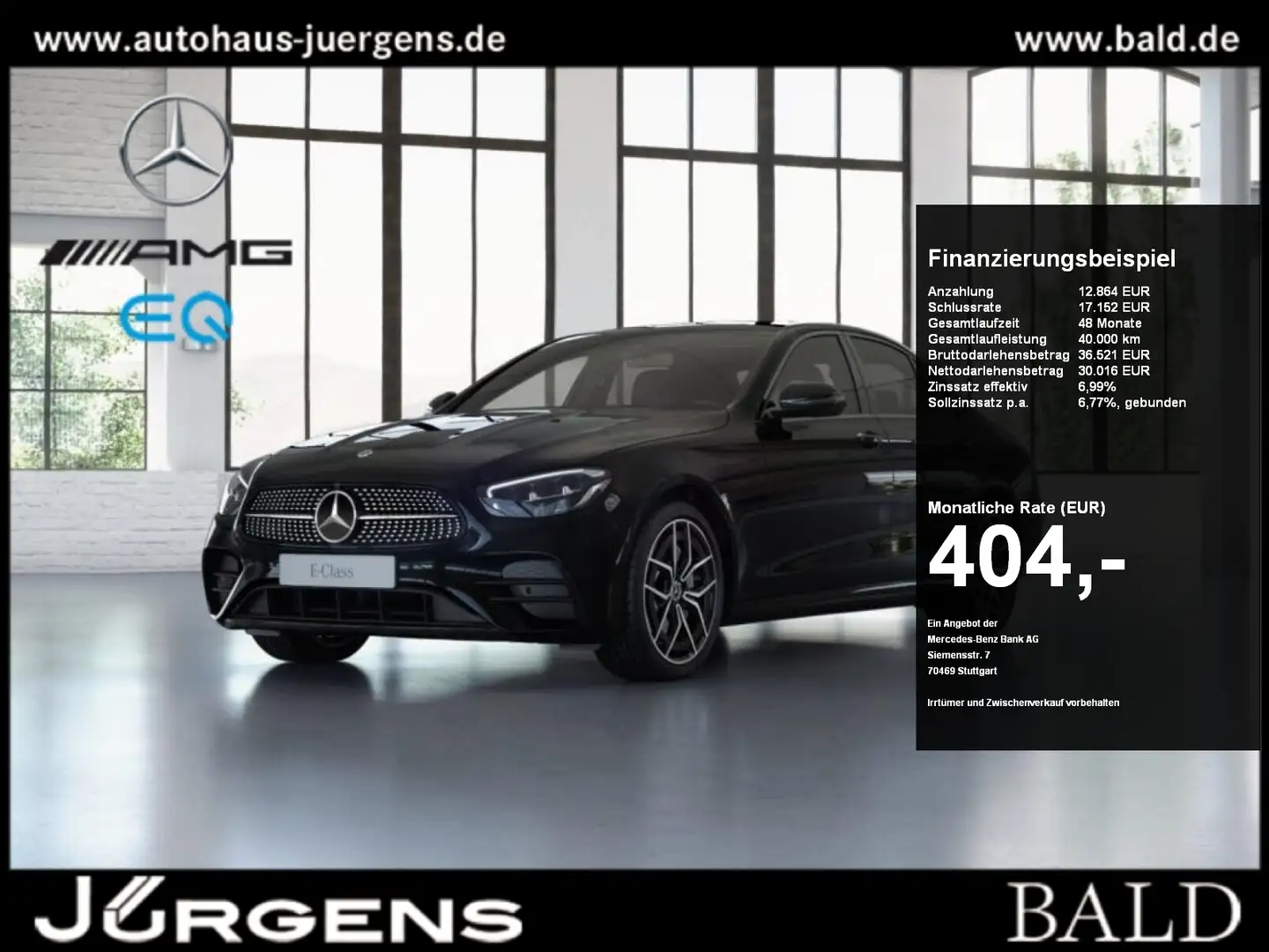 Mercedes-Benz E 220 d AMG-Sport/LED/360/Pano/Night/Totw/19' Zwart - 1