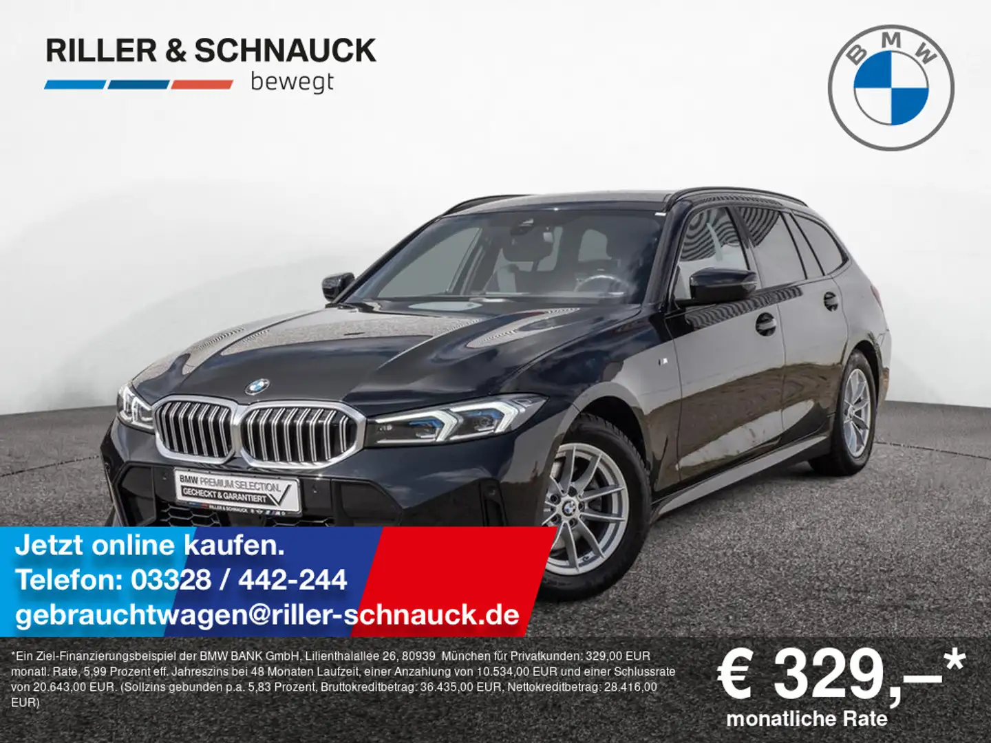 BMW 320 d Touring M-Sport AHK+HUD+ACC+KAM+MEM Schwarz - 1