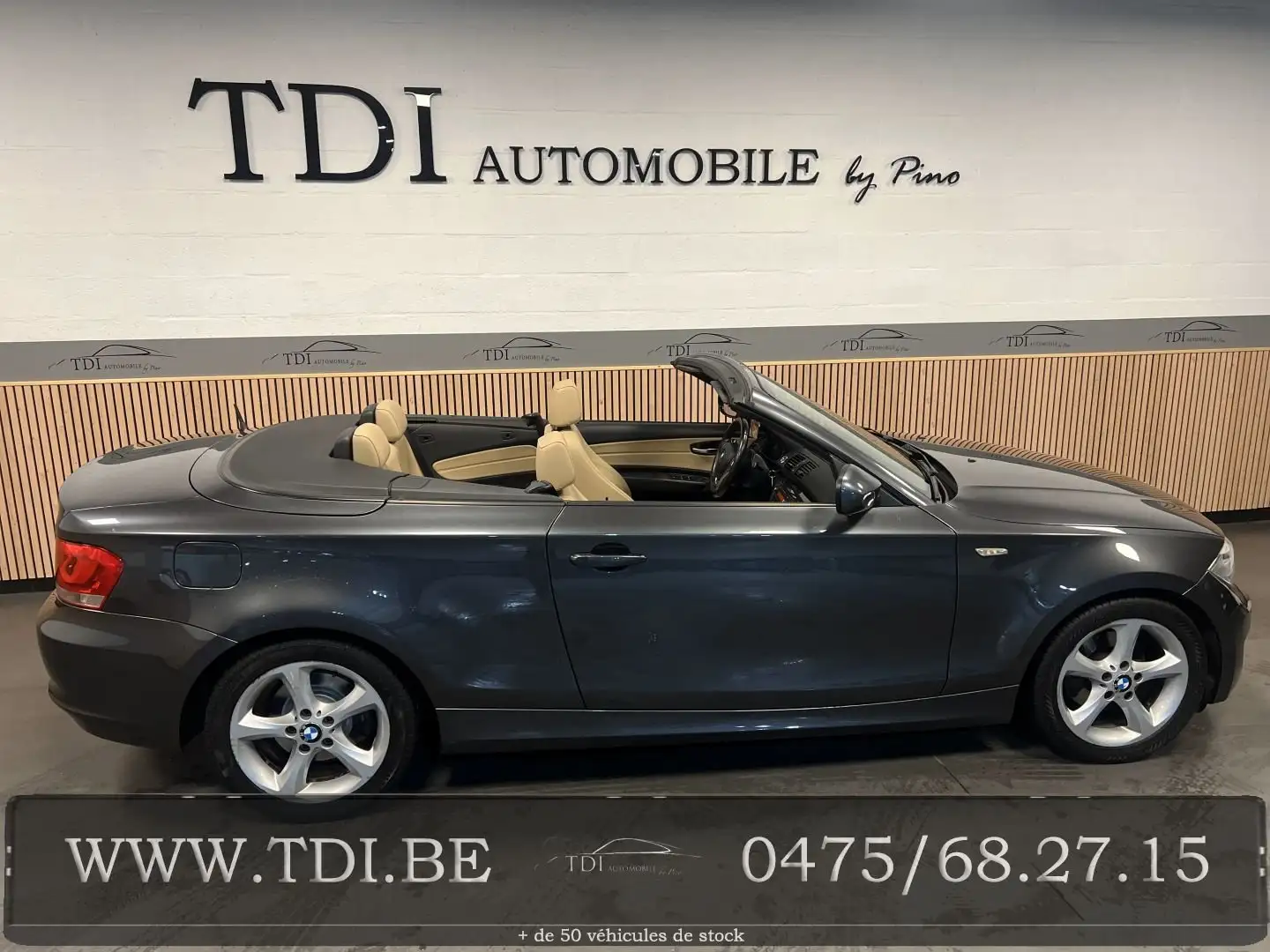 BMW 120 *Cabriolet*dA*Boite Auto*Euro 5*Garantie*163cv* Gris - 2