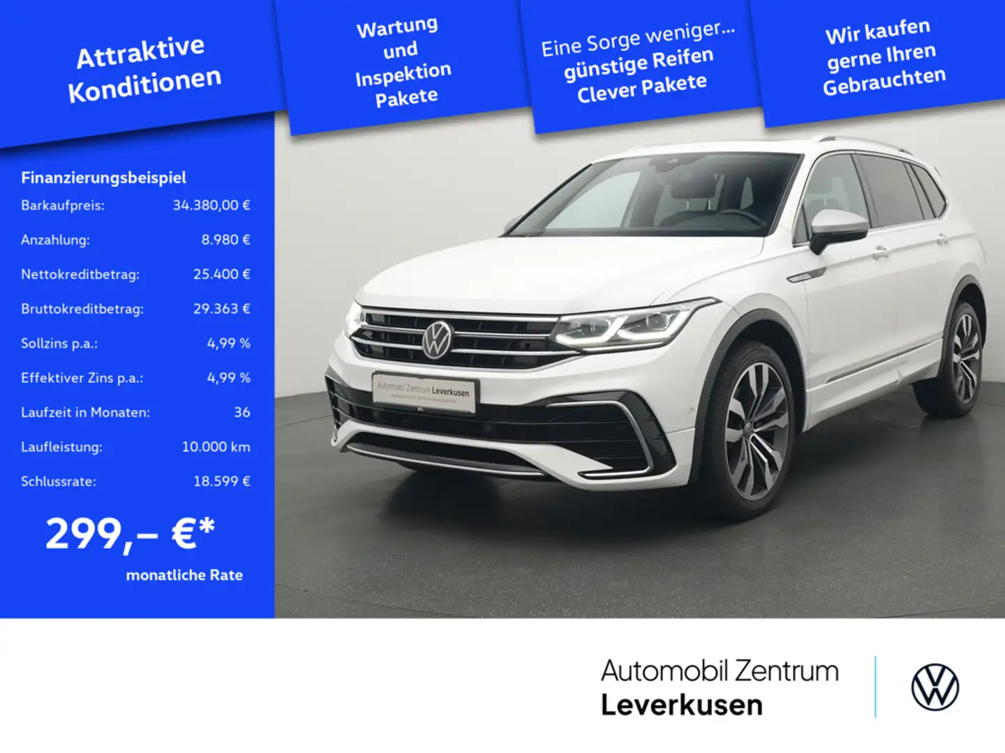 Volkswagen Tiguan Allspace R-Line ACC DCC NAVI LEDER HUD Schwarz - 1