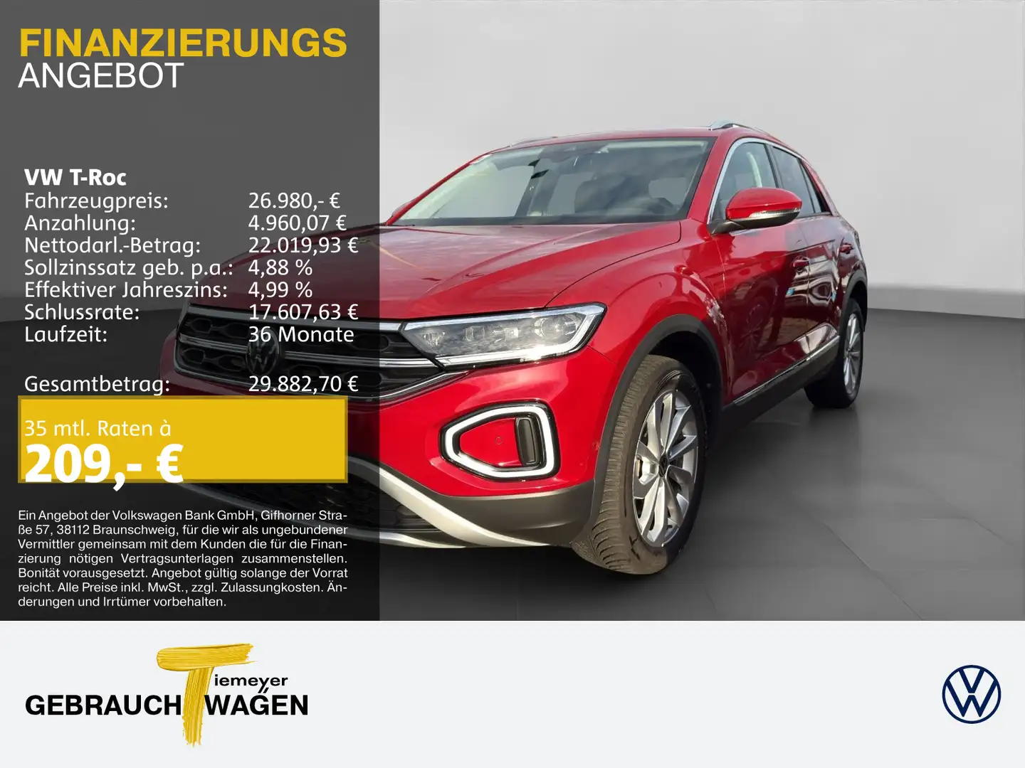 Volkswagen T-Roc 1.5 TSI DSG STYLE KAMERA NAVI IQ-DRIVE. DC Rot - 1