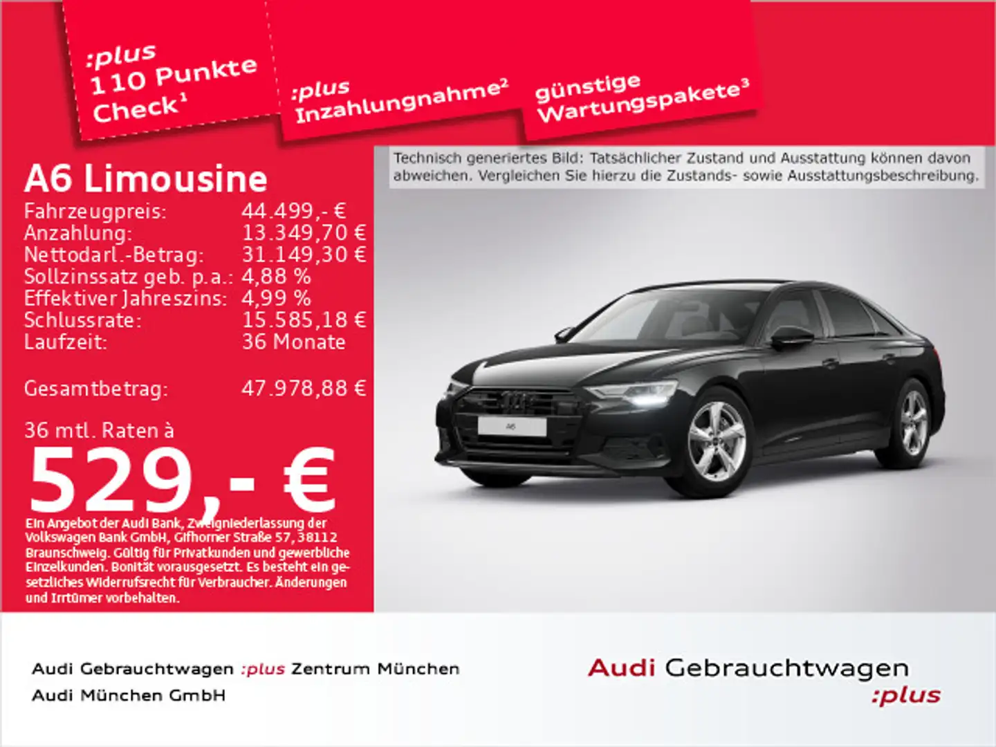 Audi A6 45 TFSI S tronic advanced ACC/Virtu Schwarz - 1