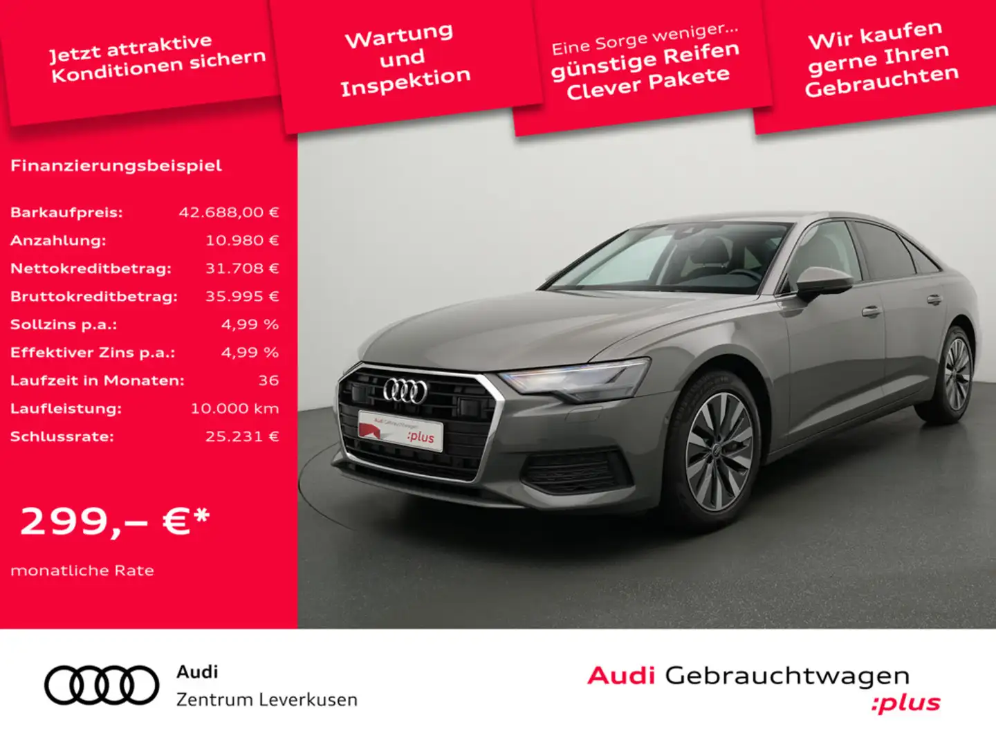 Audi A6 Limousine LED SHZ PDC CARPLAY VIRT ACC NAVI Schwarz - 1