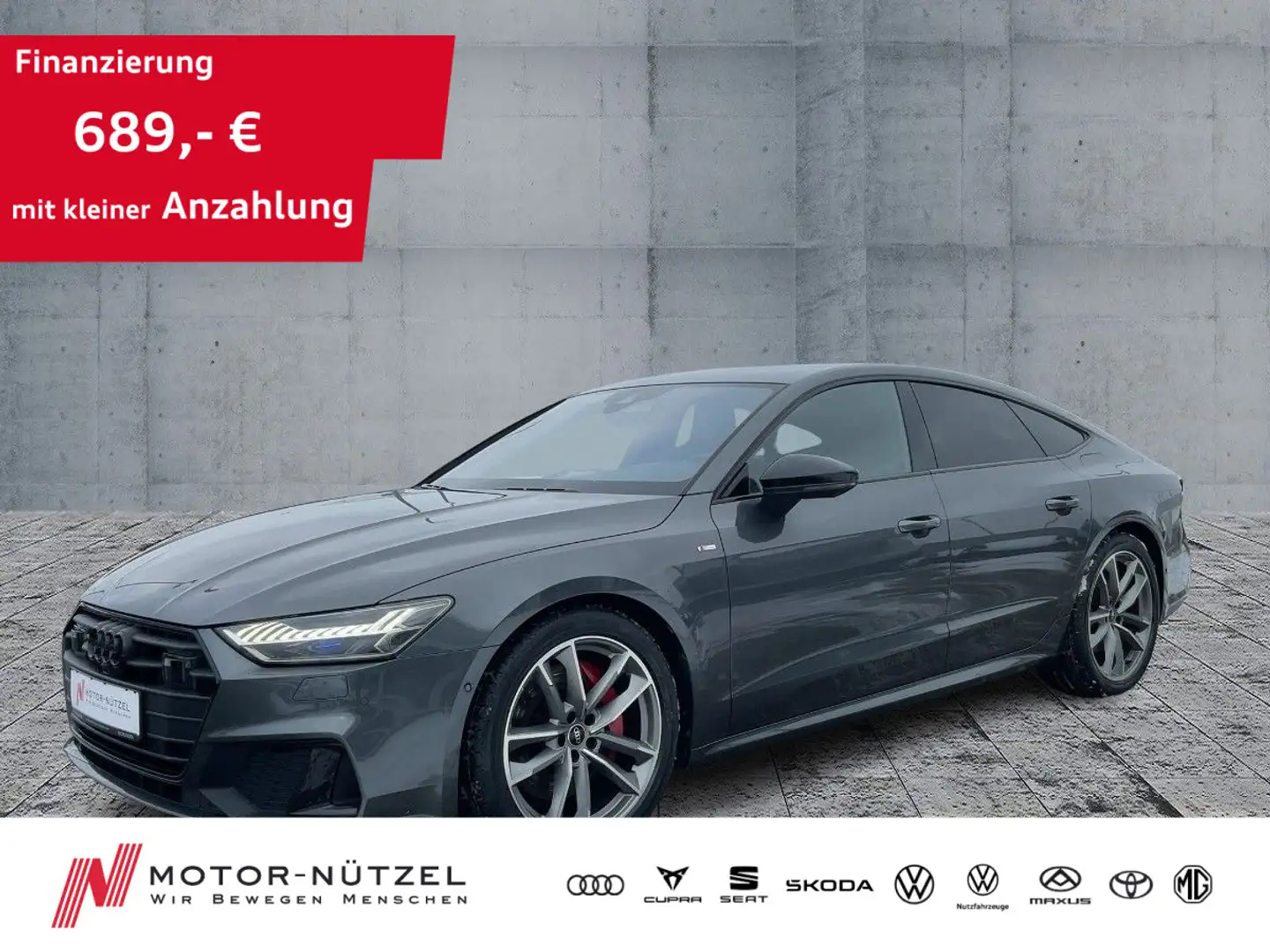 Audi A7 55 TFSI e QU S-LINE MATRIX+NAVI+B&O Gris - 1