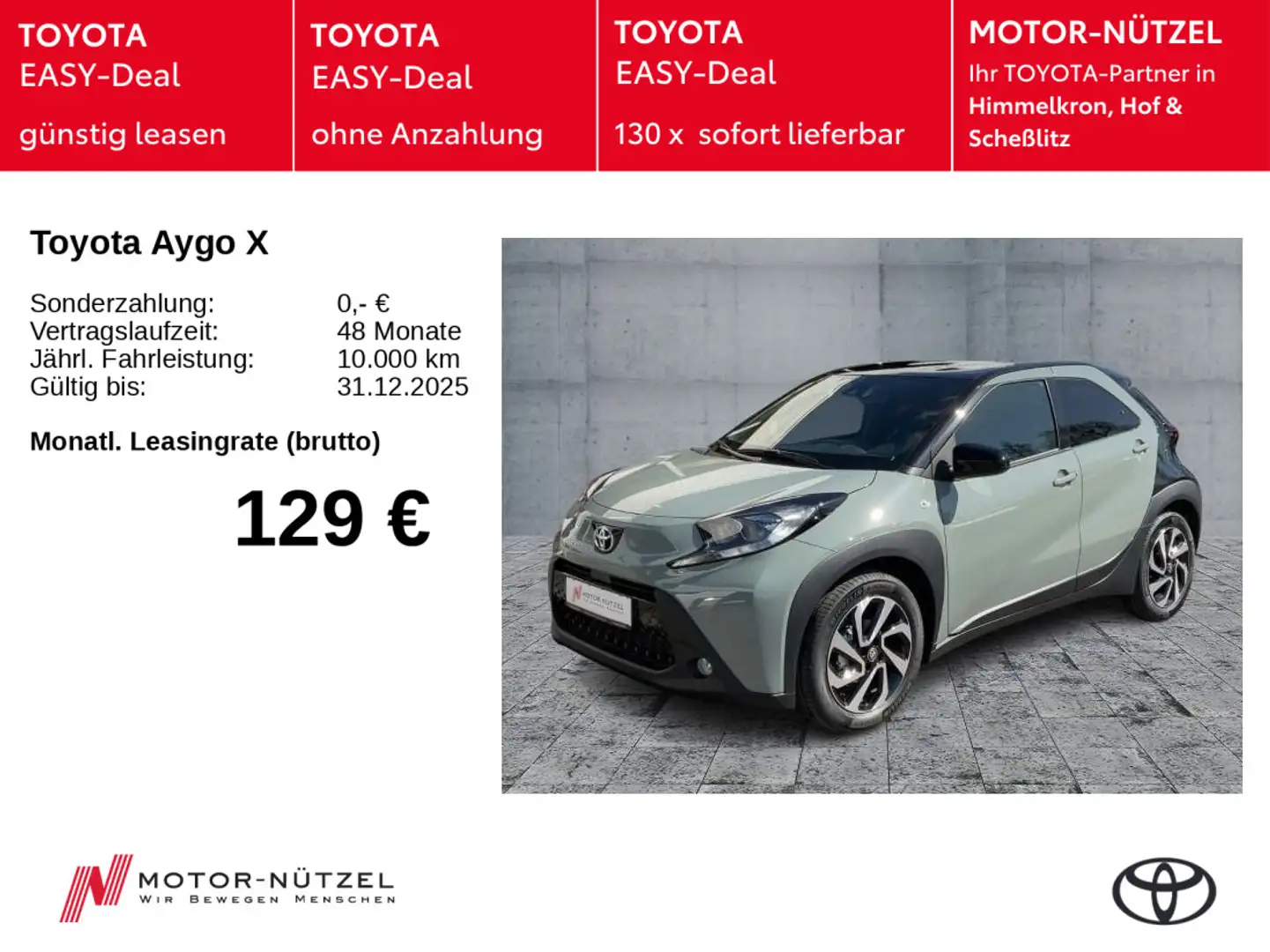 Toyota Aygo X Teamplayer - 1.99% Finanzierung Grün - 1