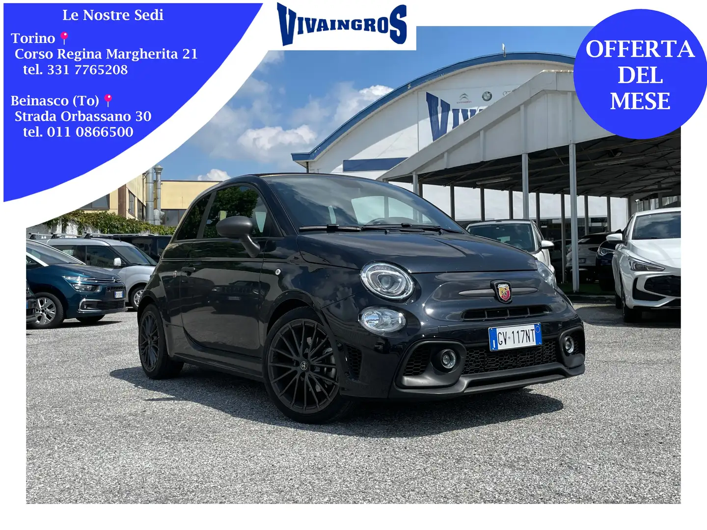 Abarth 595C 1.4 T-Jet 165CV / IN PRONTA CONSEGNA Zwart - 1