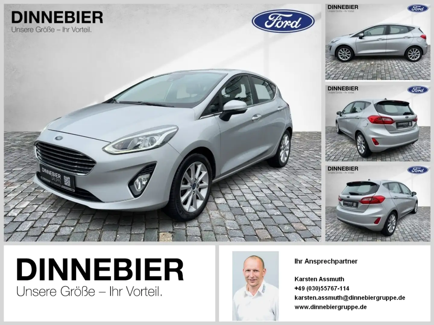 Ford Fiesta TITANIUM*Winterpaket*Klimaautom.*Bluetooth Zilver - 1