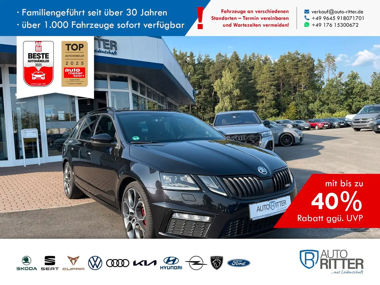 Skoda Octavia Combi RS 2.0 TDI Leder+19"+elektrisch... Schwarz - 1