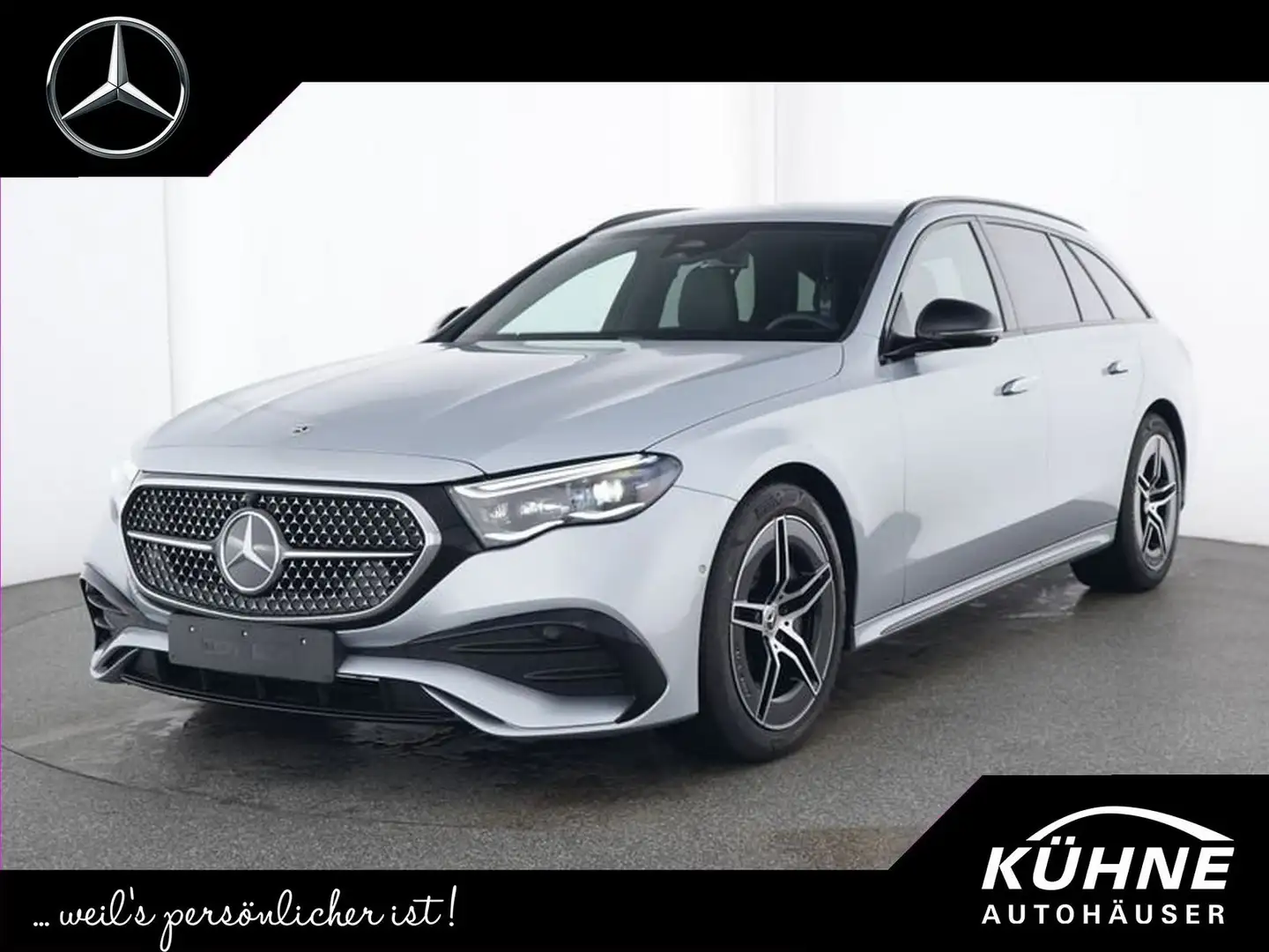Mercedes-Benz E 220 T d AMG Line Advanced Plus+Night+AHZV+Memo Silber - 1