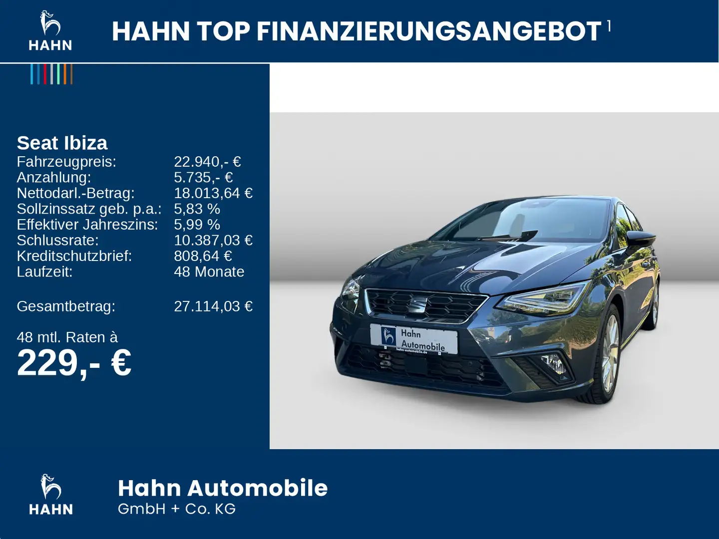 SEAT Ibiza 1.5TSI DSG FR LED ACC PDC Navi Kessy Beats Grau - 2