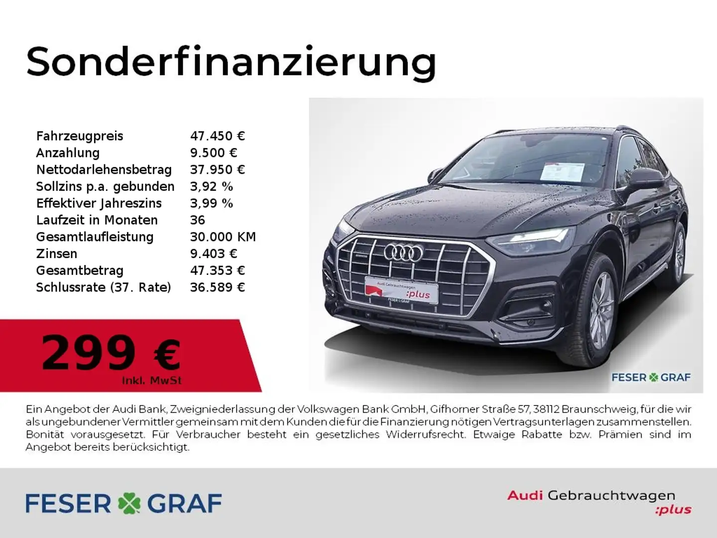 Audi Q5 Sportback adv 40TFSI qu Pano,Leder,AHK,Navi Schwarz - 1