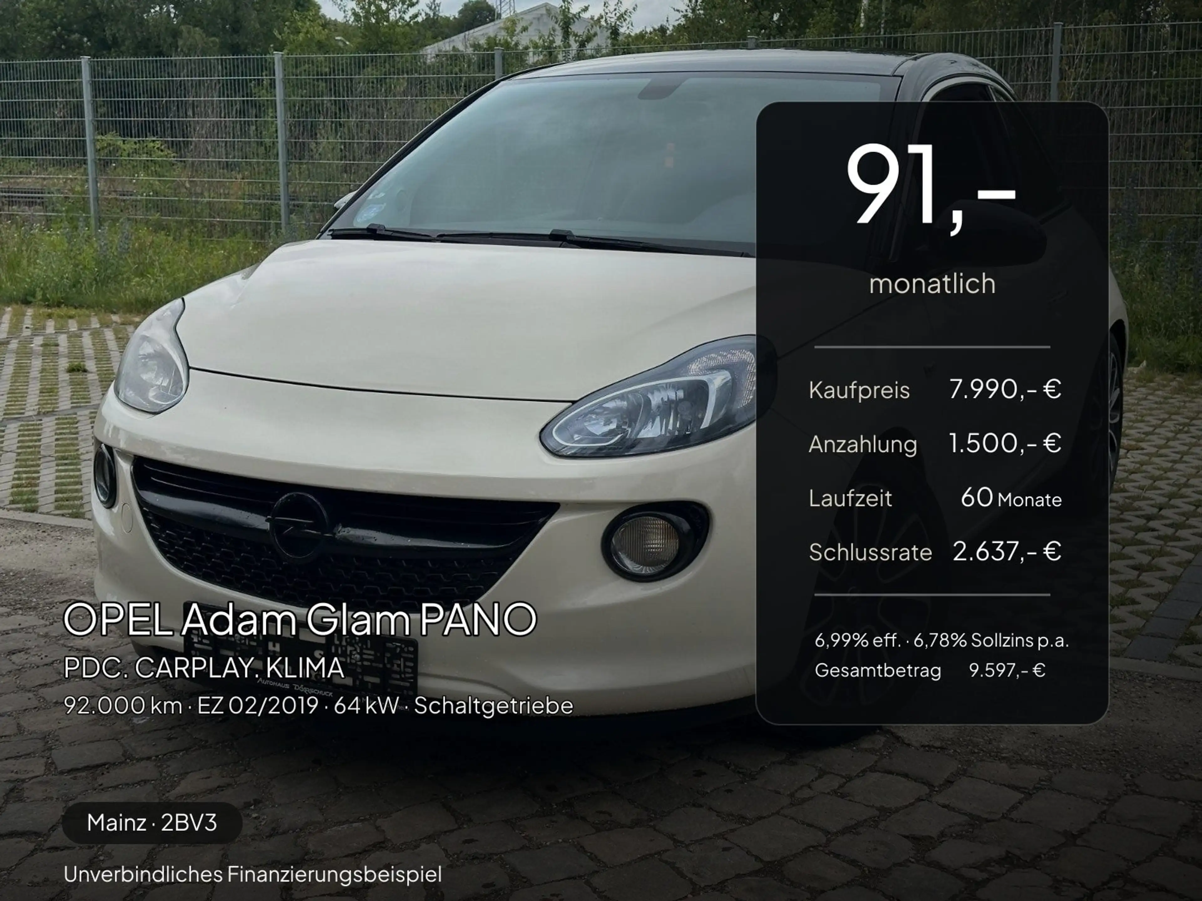 Opel Adam Adam Glam PANO. PDC. CARPLAY. KLIMA — photo 2