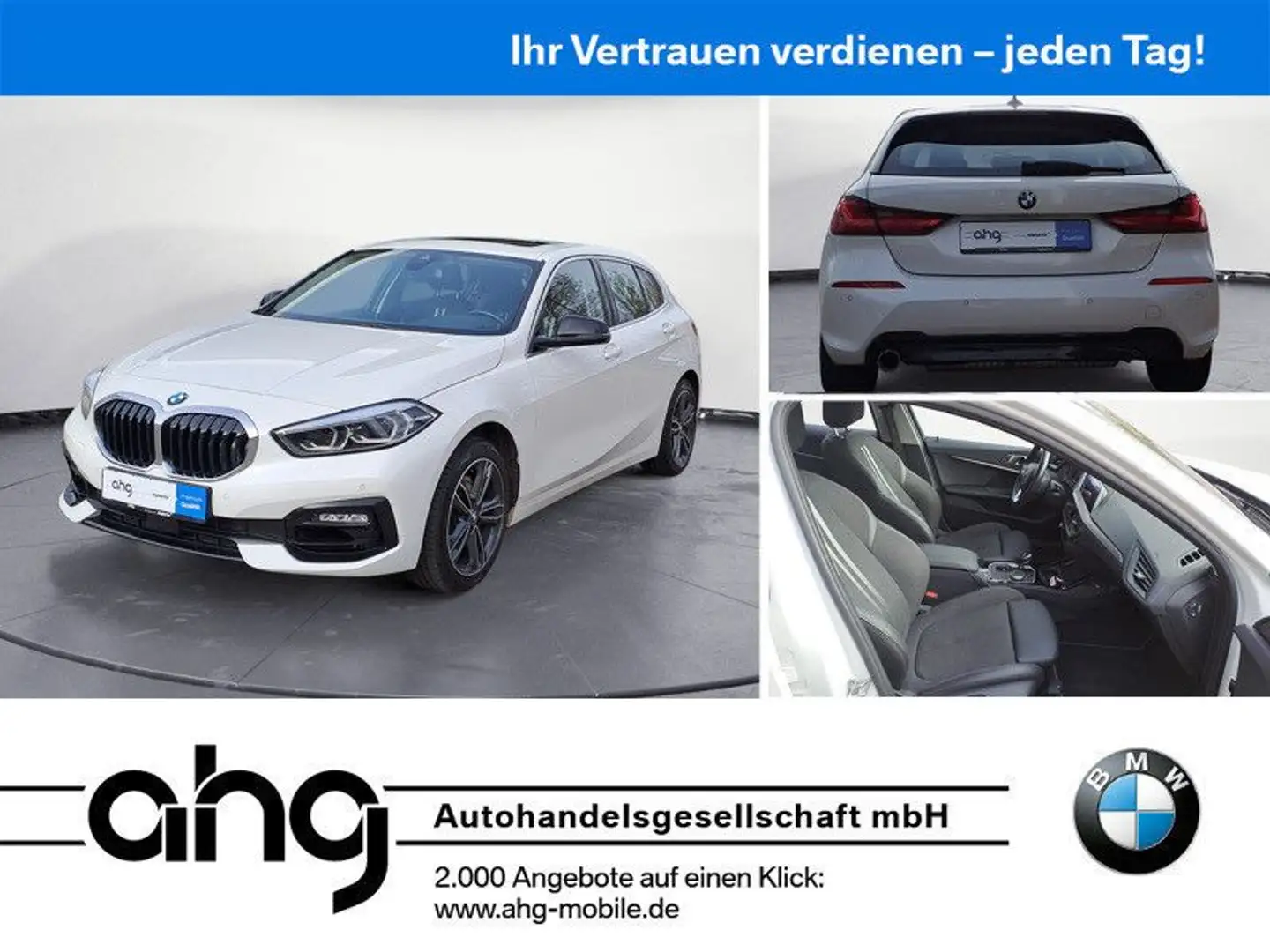 BMW 118 i Sport Line Aut. | Panorama | AHK | GARANTIE Blanc - 1