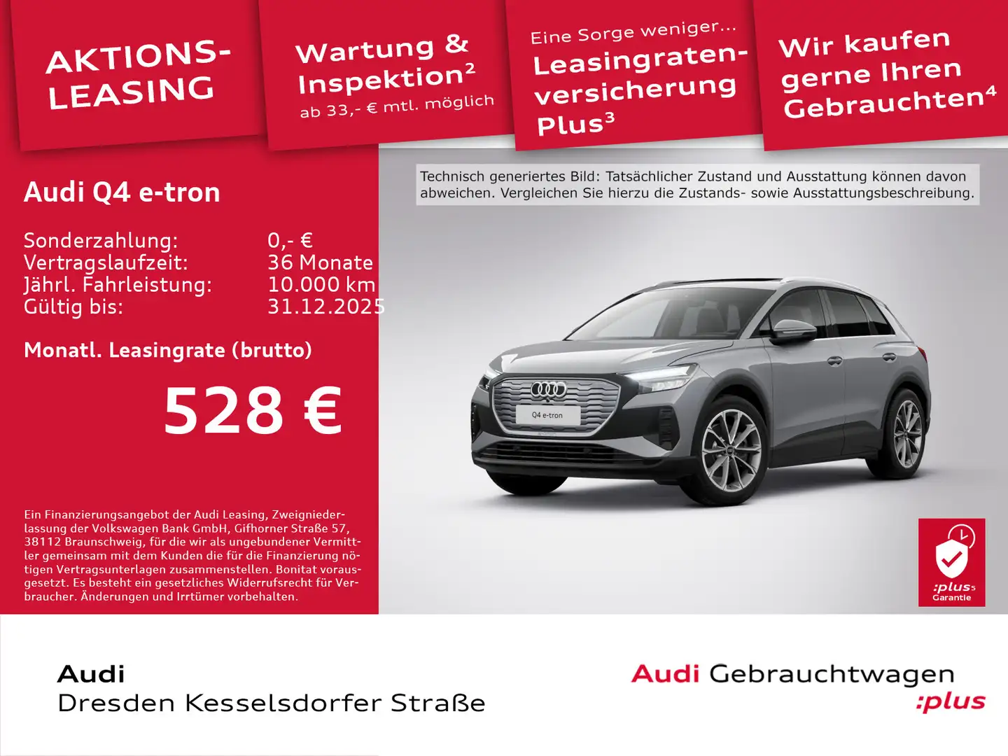 Audi Q4 e-tron 45 210 kW Kamera LED Navi LED Pano Grau - 1