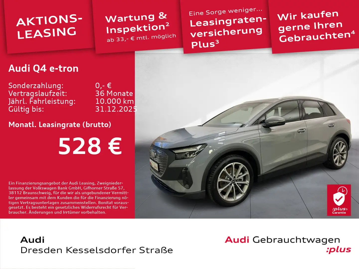 Audi Q4 e-tron 45 210 kW Kamera LED Navi LED Pano Grau - 1