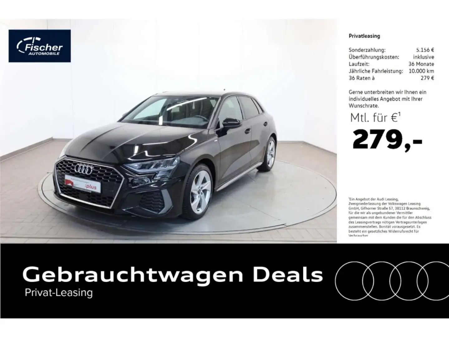 Audi A3 Sportback 30 TFSI S line S-Tronic NAV/Virt+ Noir - 1