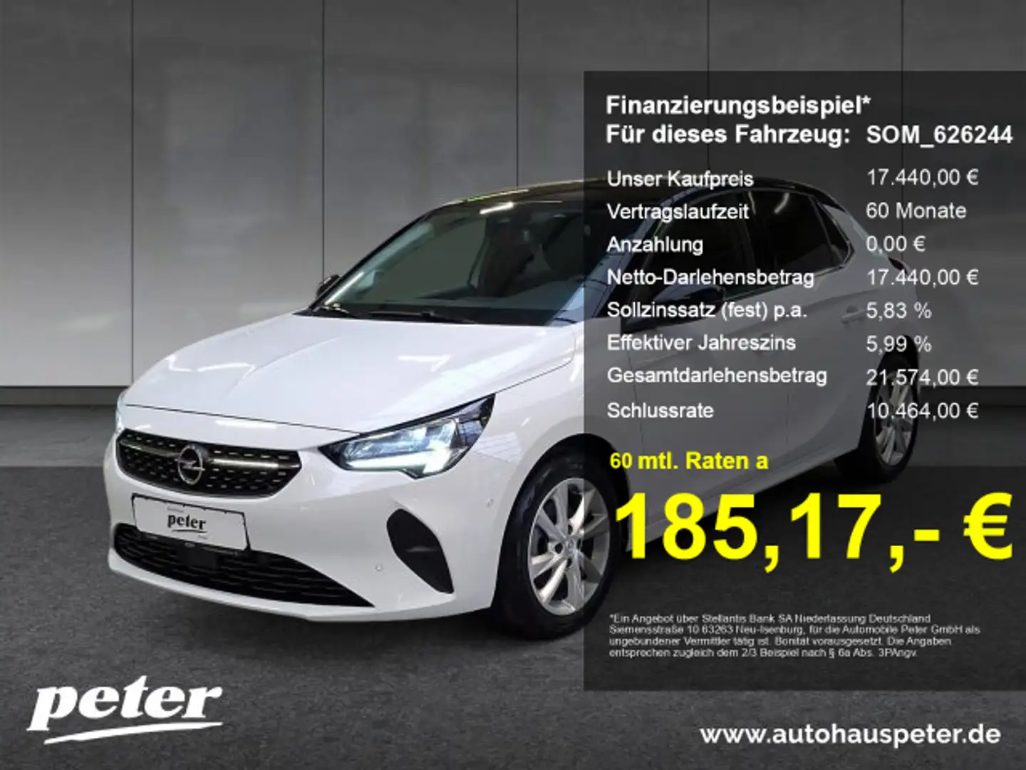 Opel Corsa Corsa F 1.2 Turbo Elegance Klimaautomatik Sitzheiz Weiß - 1