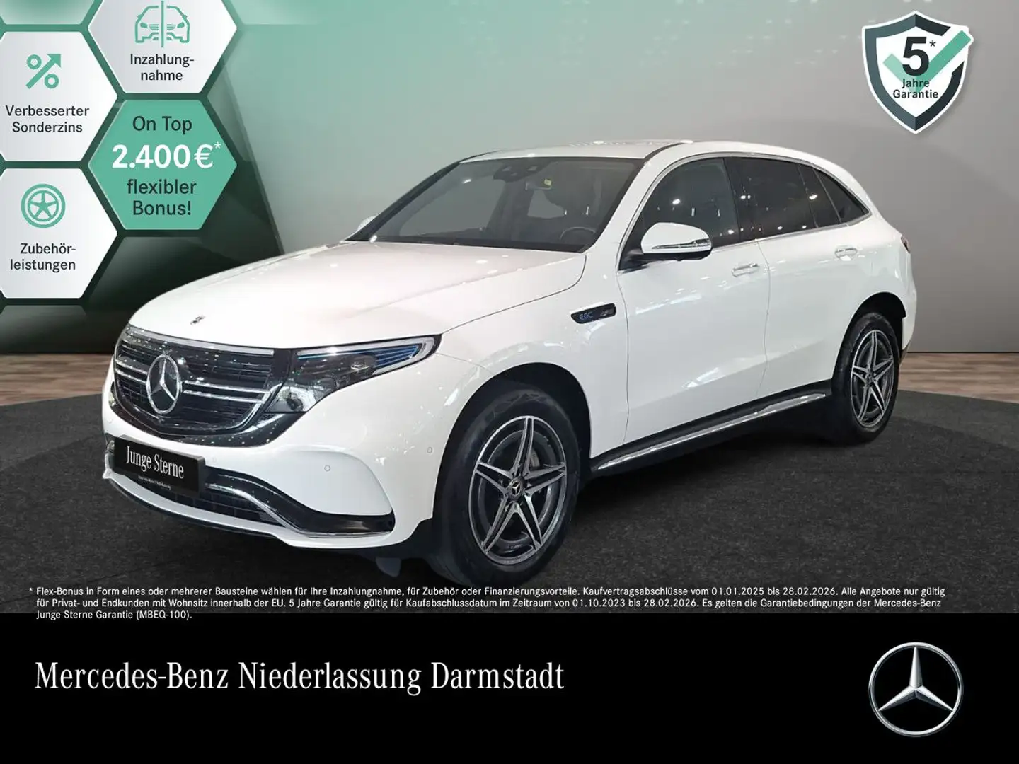 Mercedes-Benz EQC 400 4M AMG+360+MULTIBEAM+FAHRASS+HUD+KEYLESS Blanc - 1