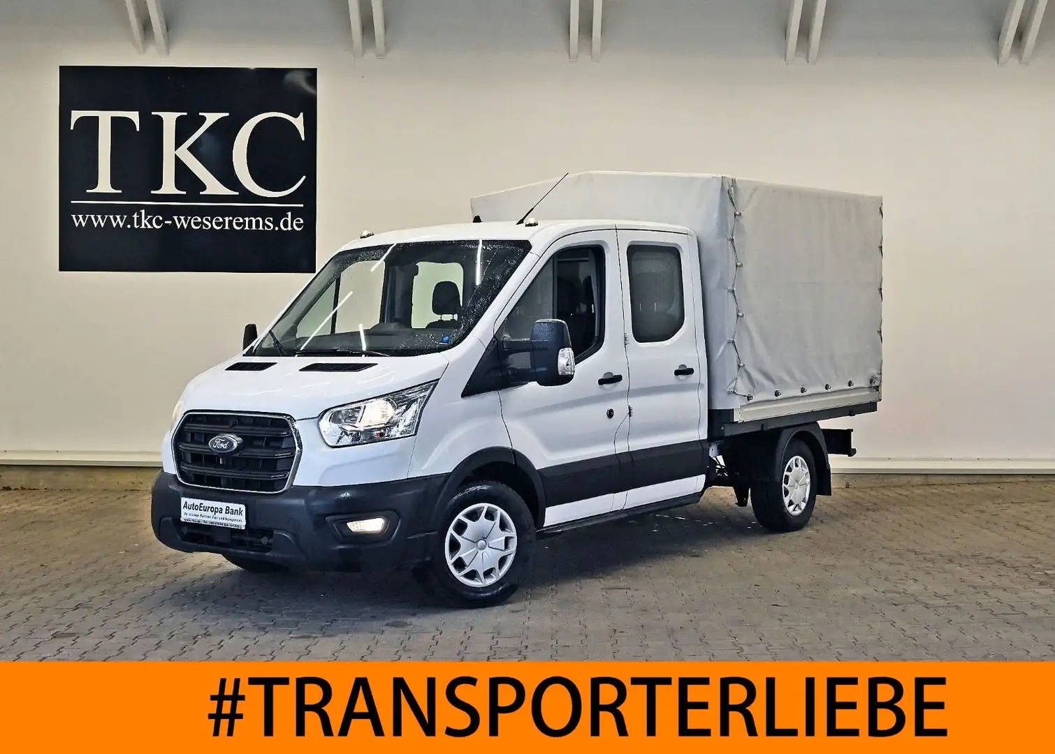 Ford Transit 350 TDCI 4x4 Allrad Doka Pritsche #T262 Blanc - 2
