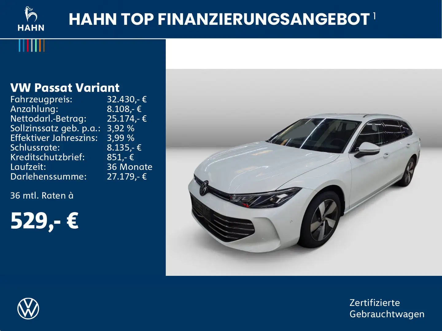 Volkswagen Passat Variant 1.5TSI DSG Business AHK AreaV LED Weiß - 2