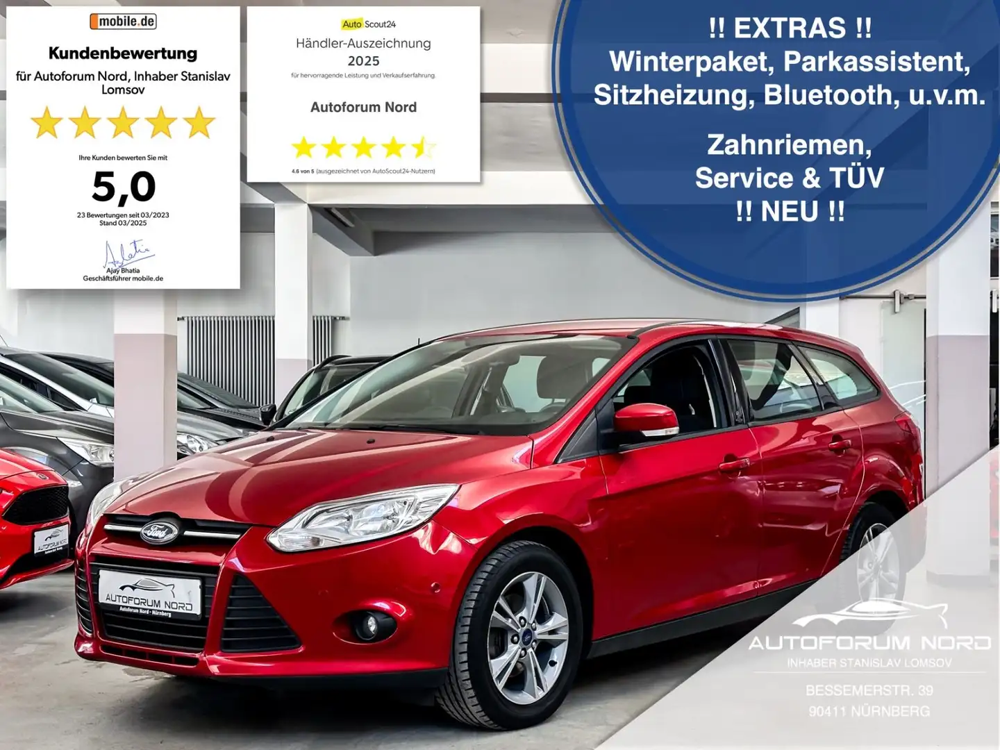 Ford Focus Turnier Champions *NEU ZAHNRIEMEN+SERVICE* Rosso - 1