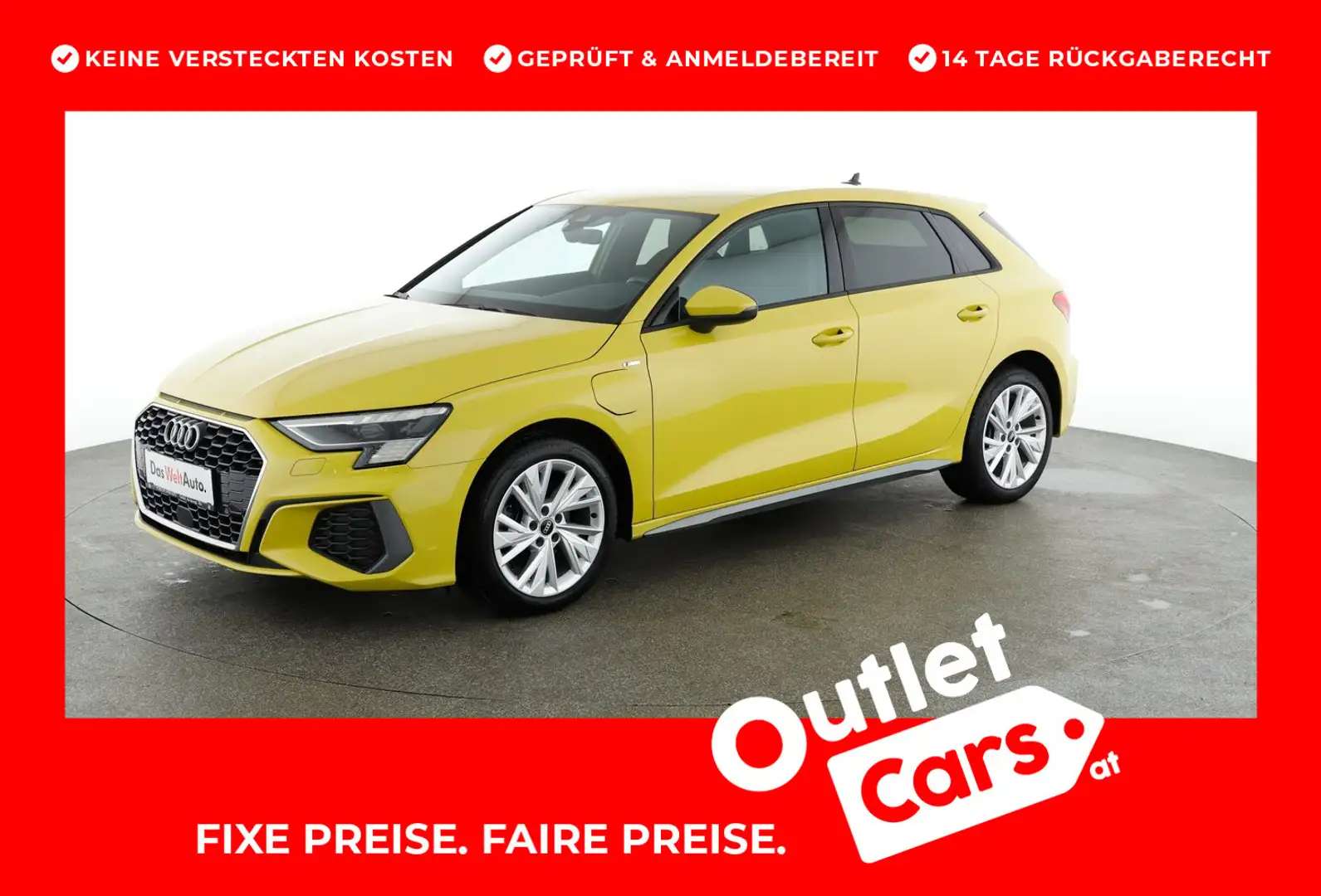 Audi A3 40 TFSI e S line Geel - 1