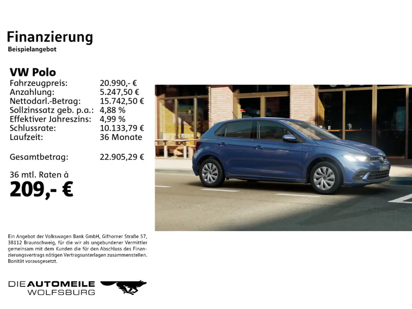 Volkswagen Polo VI 1.0 TSI OPF Life Blau - 2