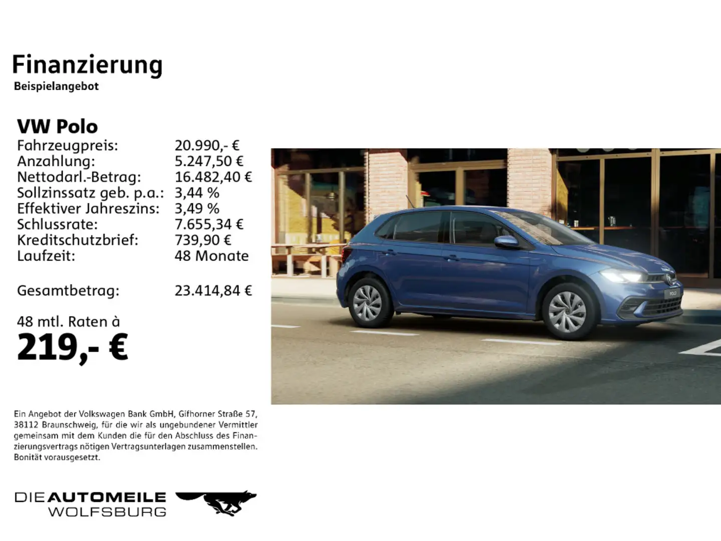 Volkswagen Polo VI 1.0 TSI OPF Life Blau - 2