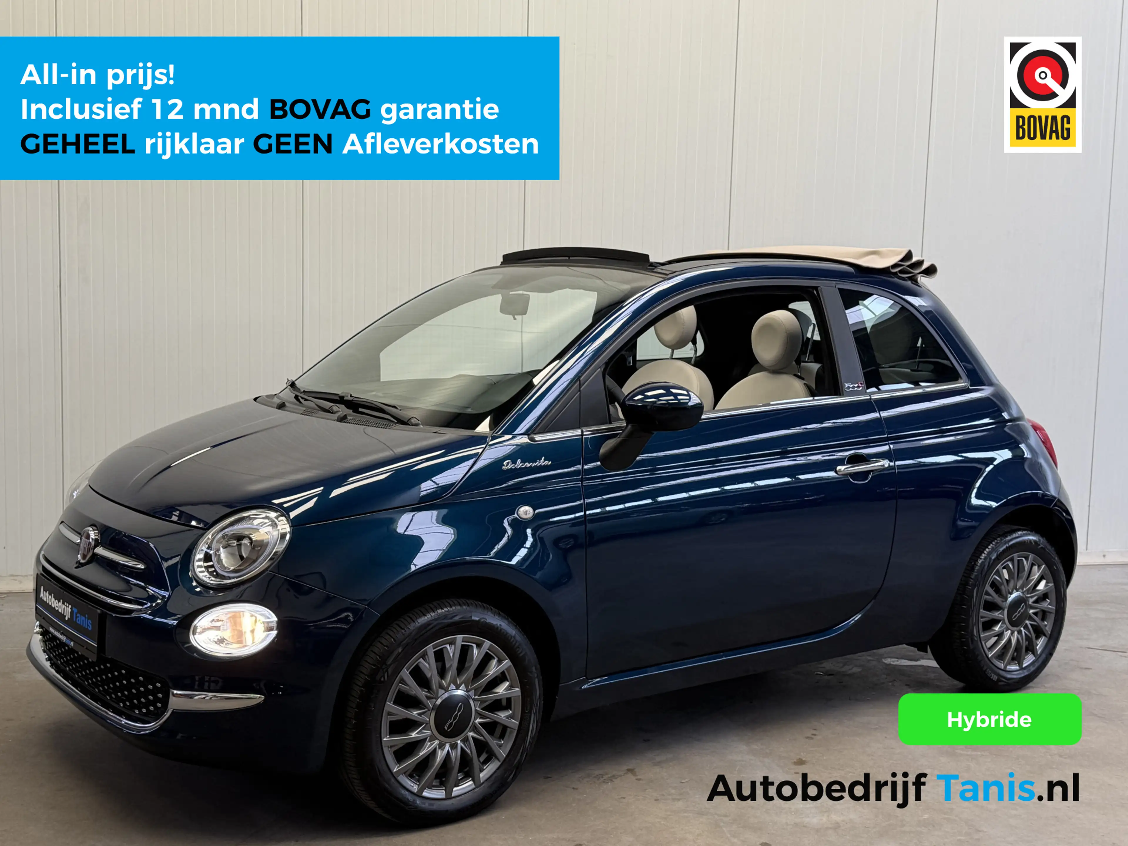 Fiat 500C 1.0 Hybrid Dolcevita AIRCO/ECC-NAVI by CARPLAY-LMV