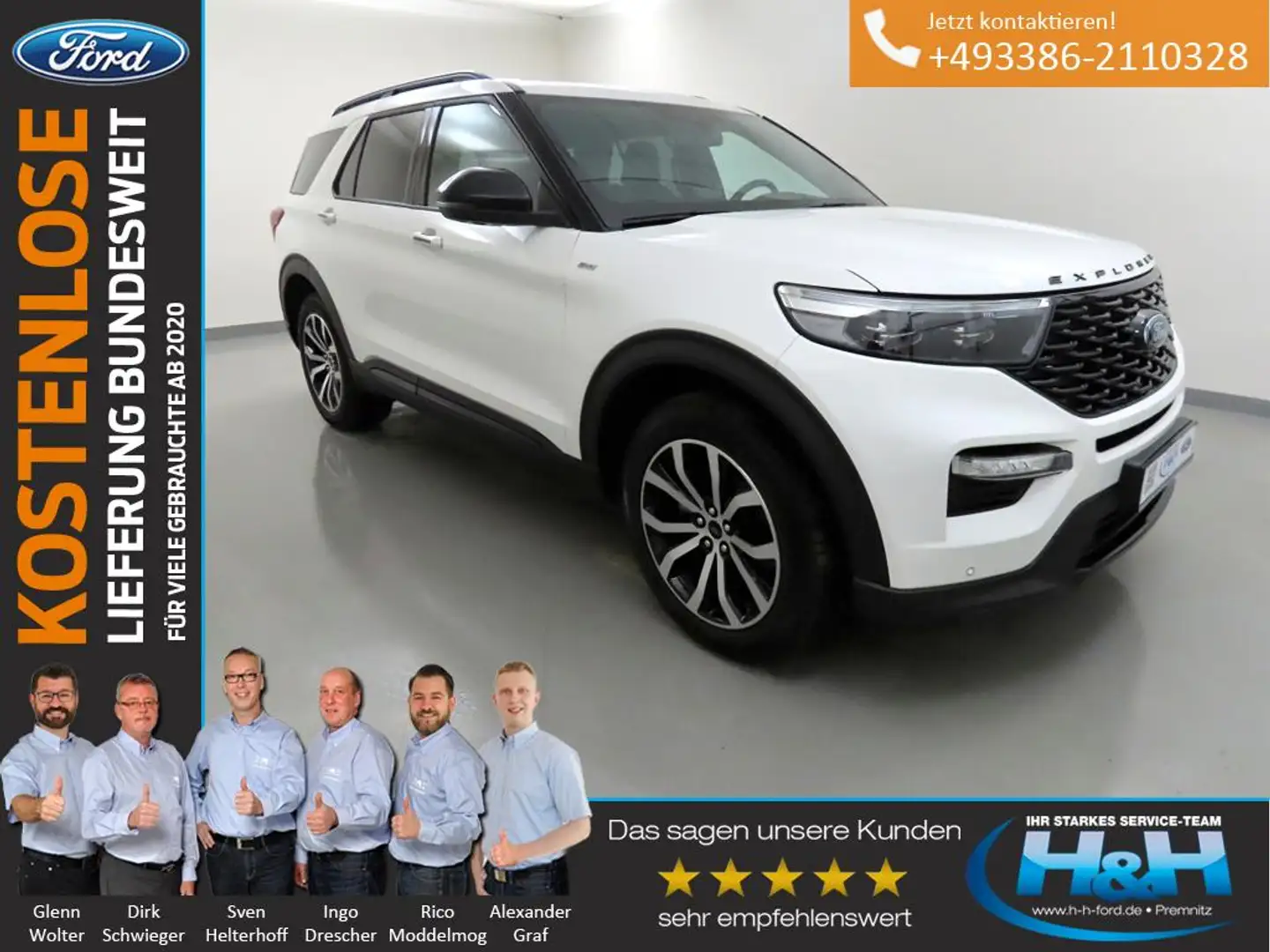 Ford Explorer 3.0 Plug-in Hybrid 4x4 ST-Line iACC+AHK Blanc - 1