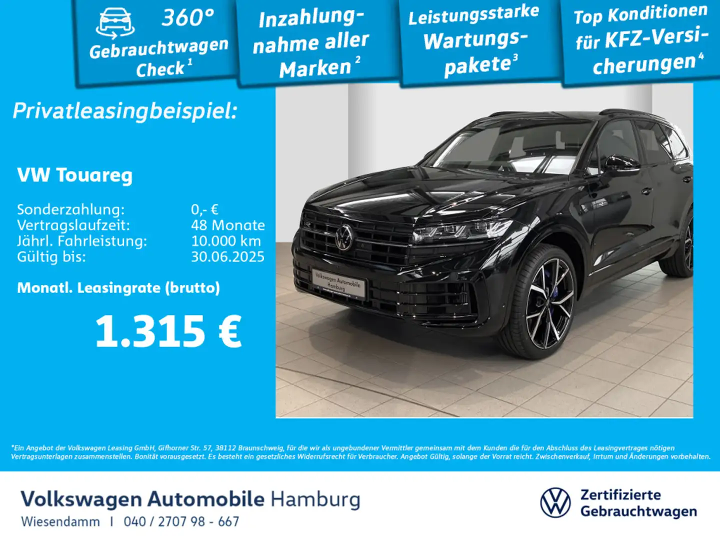 Volkswagen Touareg 3.0 V6 TSI eHybrid R 4M Pano Sitzhzg Nav Zwart - 1