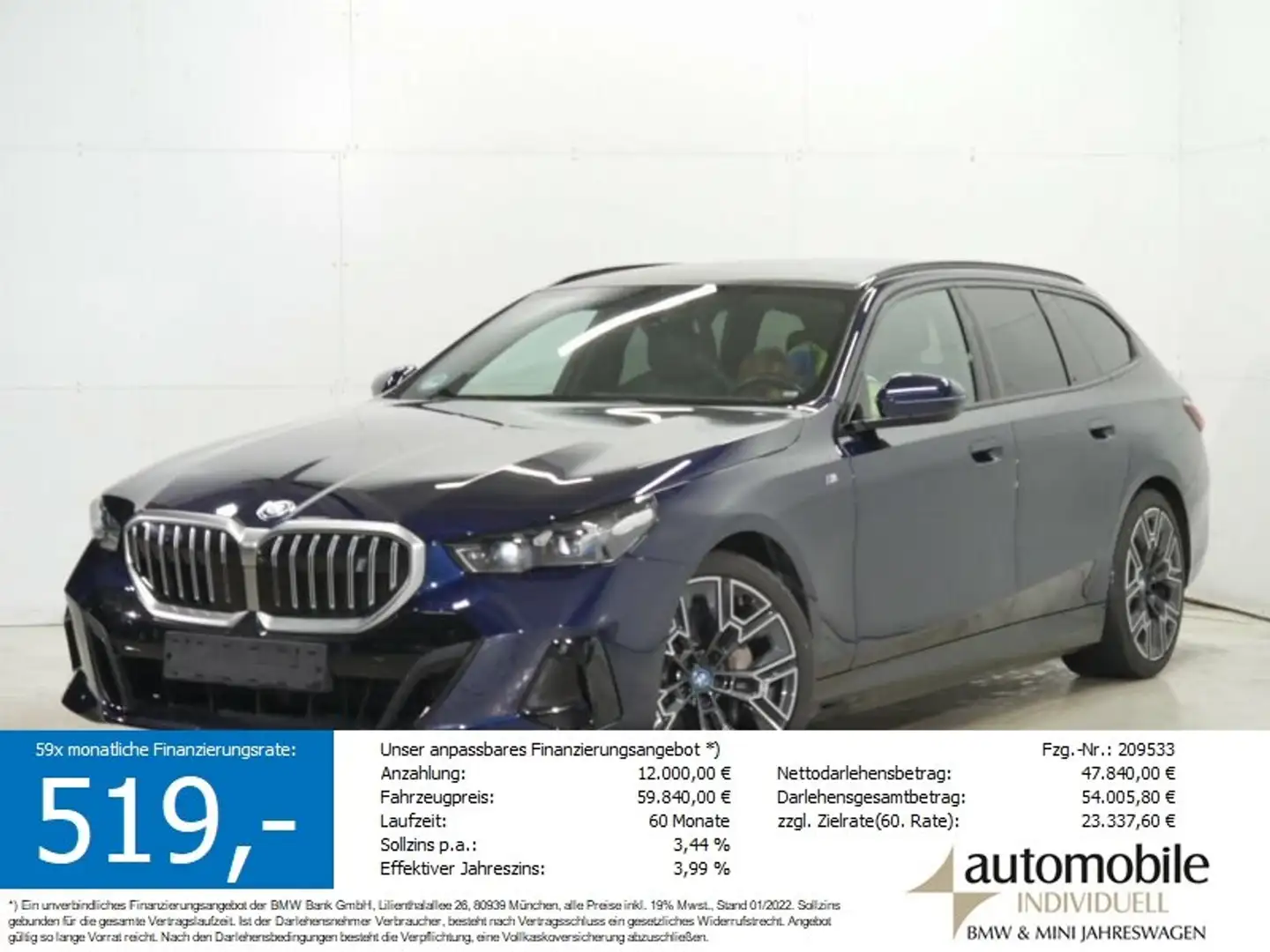 BMW 630 i5 eDrive40 AT M Sportpaket NP 90.-€ Panorama Blau - 1