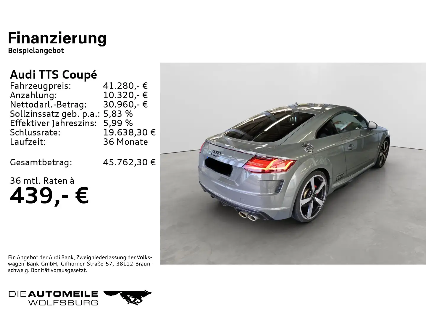 Audi TTS TTS Coupe 2.0 TFSI quattro S-tronic Tempo Grau - 2