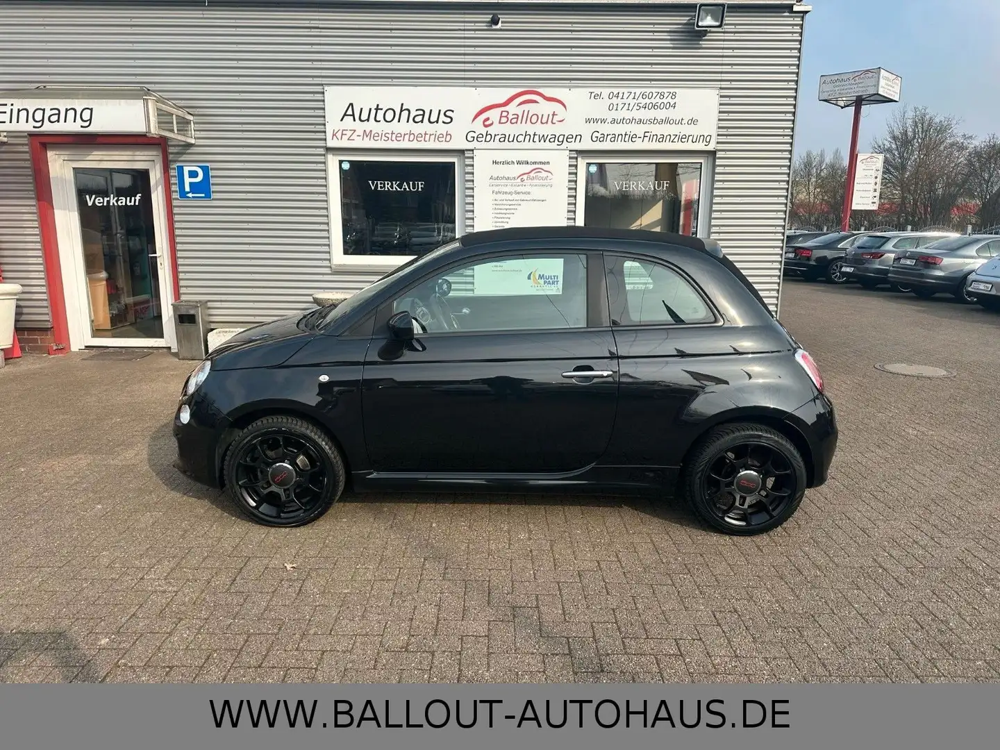 Fiat 500C S*2.HAND*KLIMA*CABRIO*EURO6*BLUE&ME*GARANTI Schwarz - 1