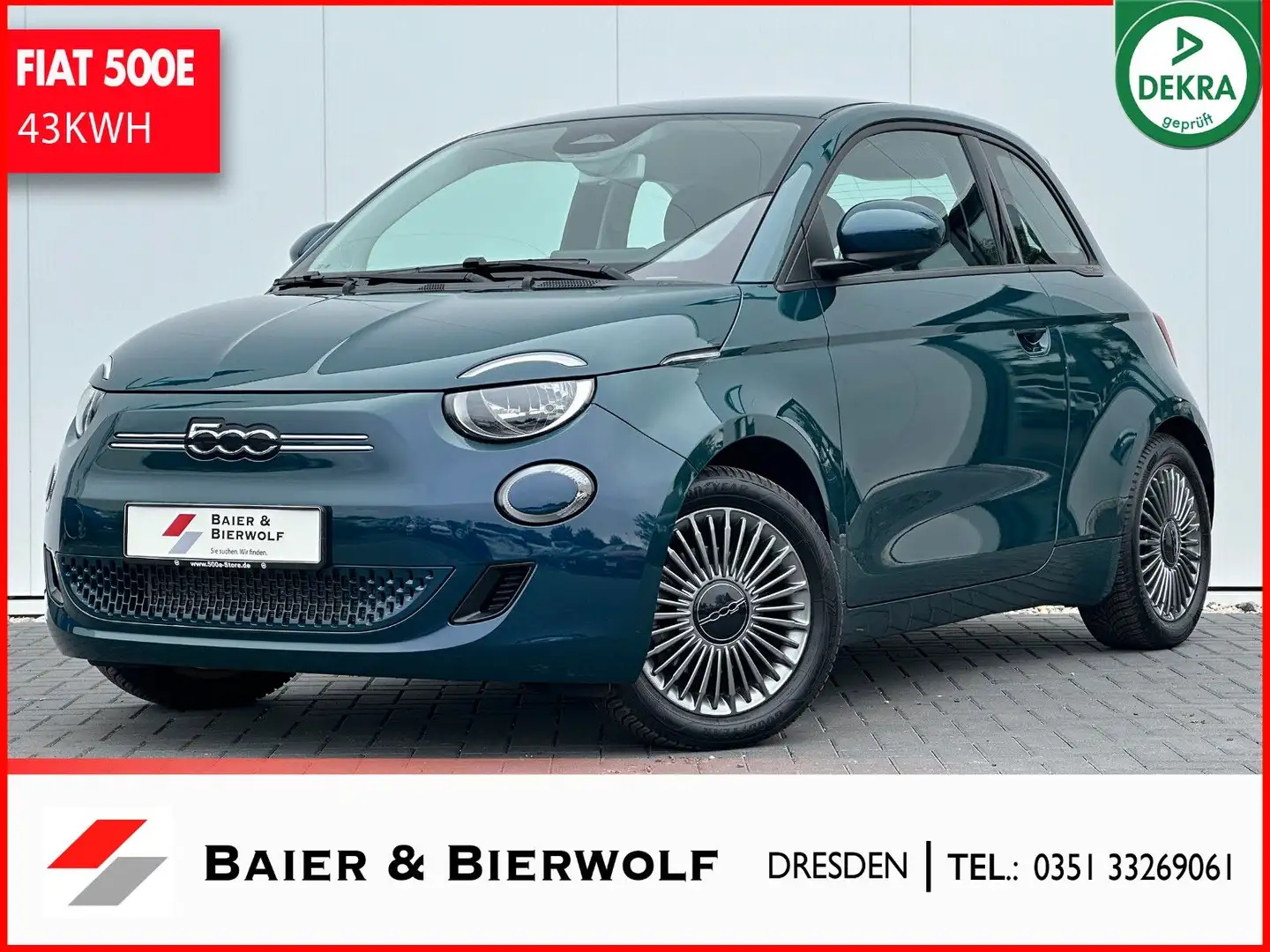 Fiat 500e Icon SHZ RFK CARPLAY 43KWH TOP KEYLESS Grün - 1