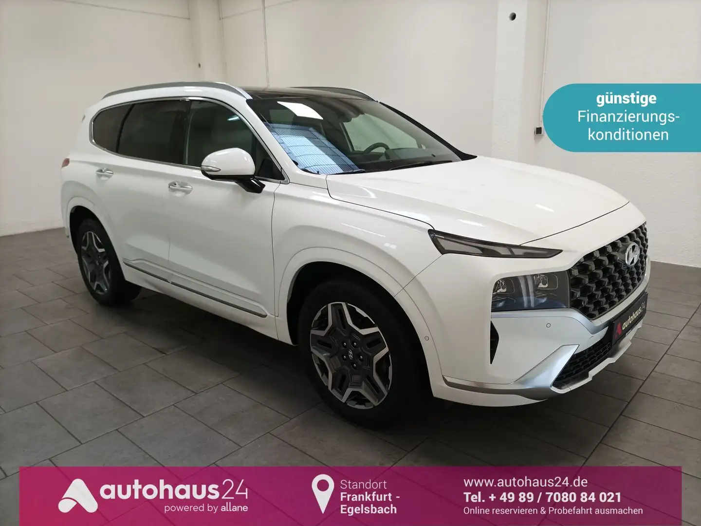 Hyundai SANTA FE 1.6 T-GDI 4WD|7Sitze|Navi|CAM|Pano Weiß - 1