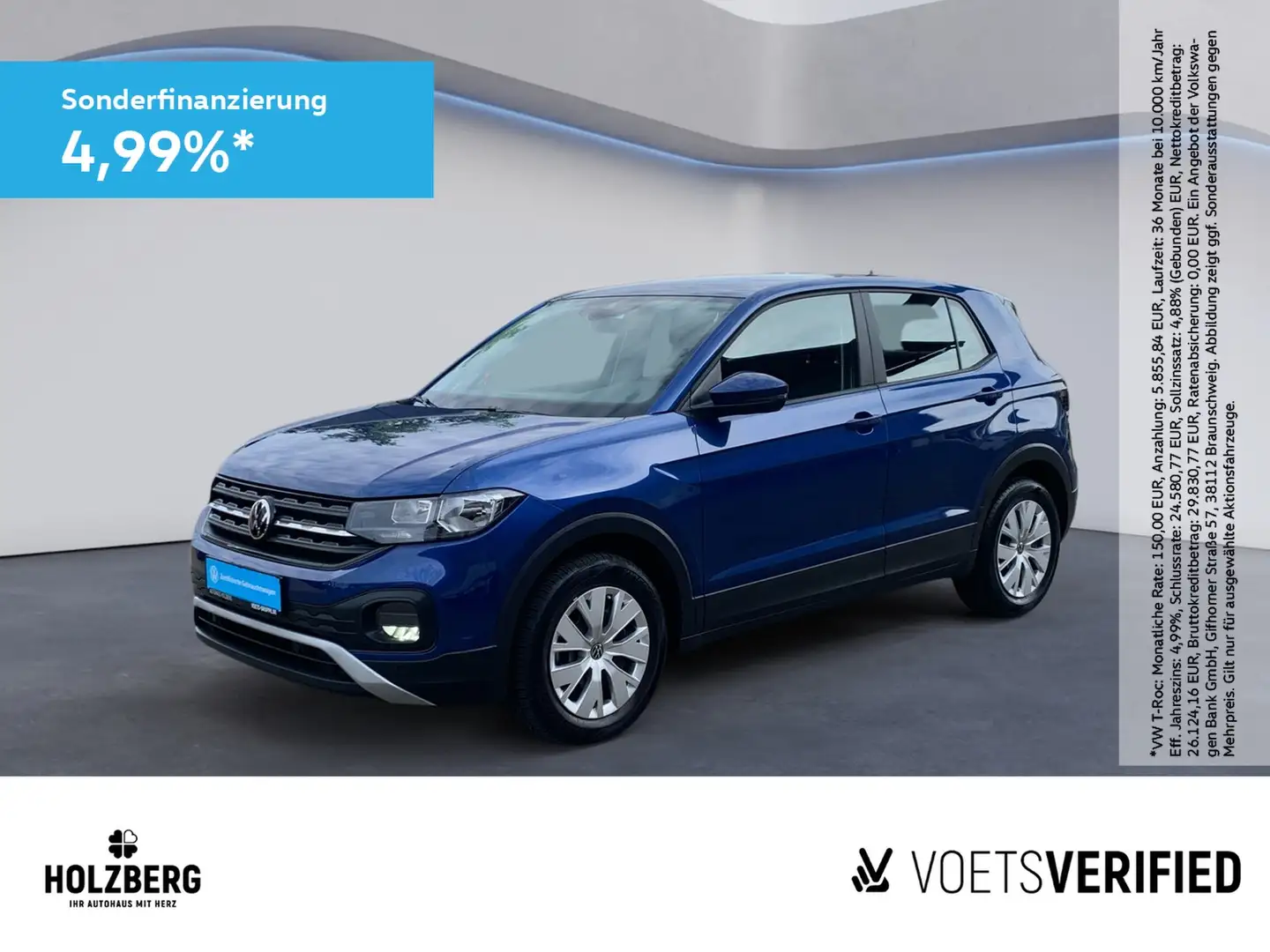 Volkswagen T-Cross 1.0 TSI EPH+DAB+SHZ Синій - 1